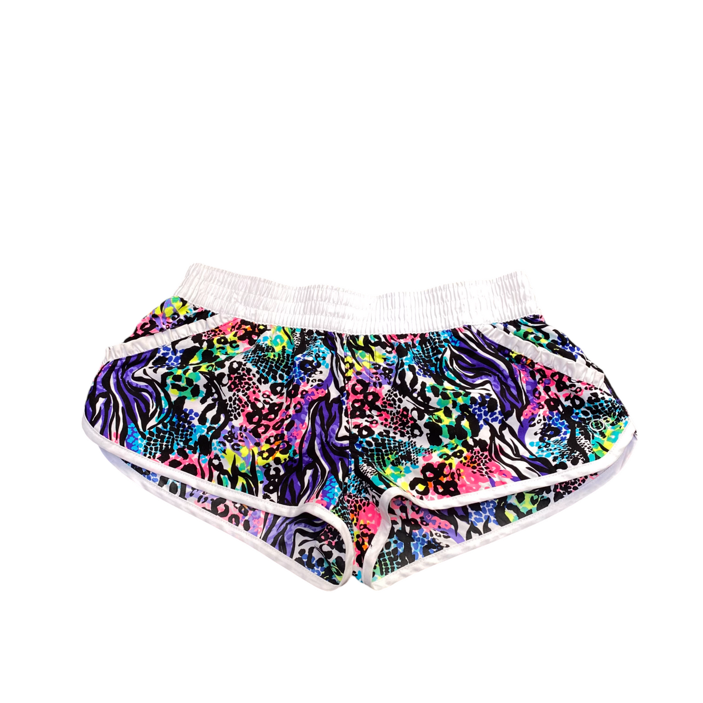 Running Sprinter Shorts Womens Medium Multicoloured Patterned Elastic Waist