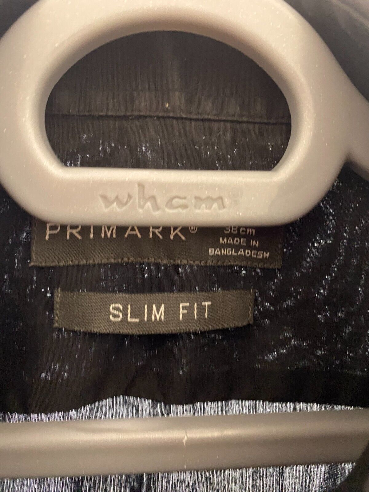 Primark Shirt Mens Medium Black Slim Fit Long Sleeve Collared Casual Button Down