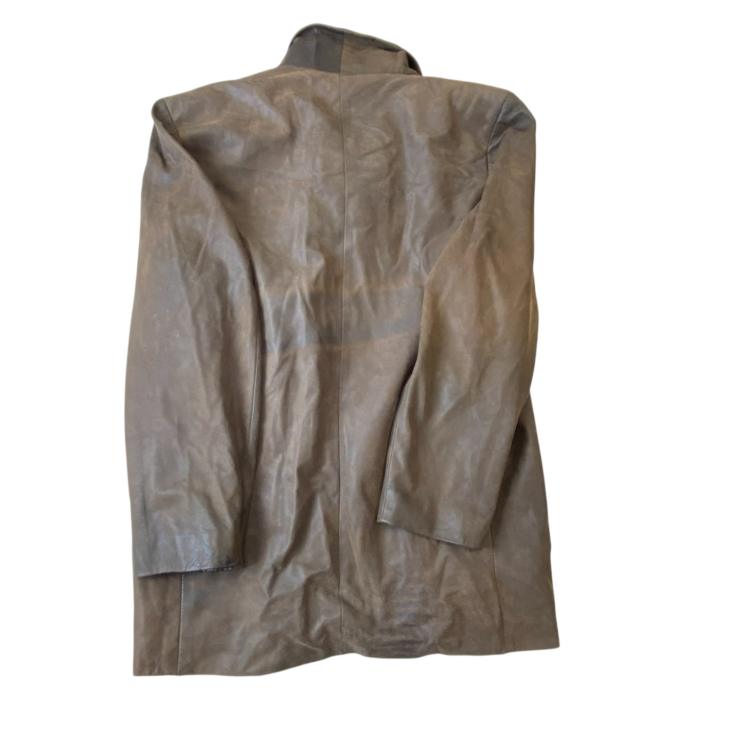 Champion Cuir Leather Jacket Mens S Brown Notch Lapel Single Breasted 3 Button