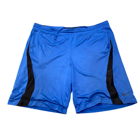 Nike Basketball Shorts Mens L Blue Swoosh Elastic Waist Drawstring Athletic Fit