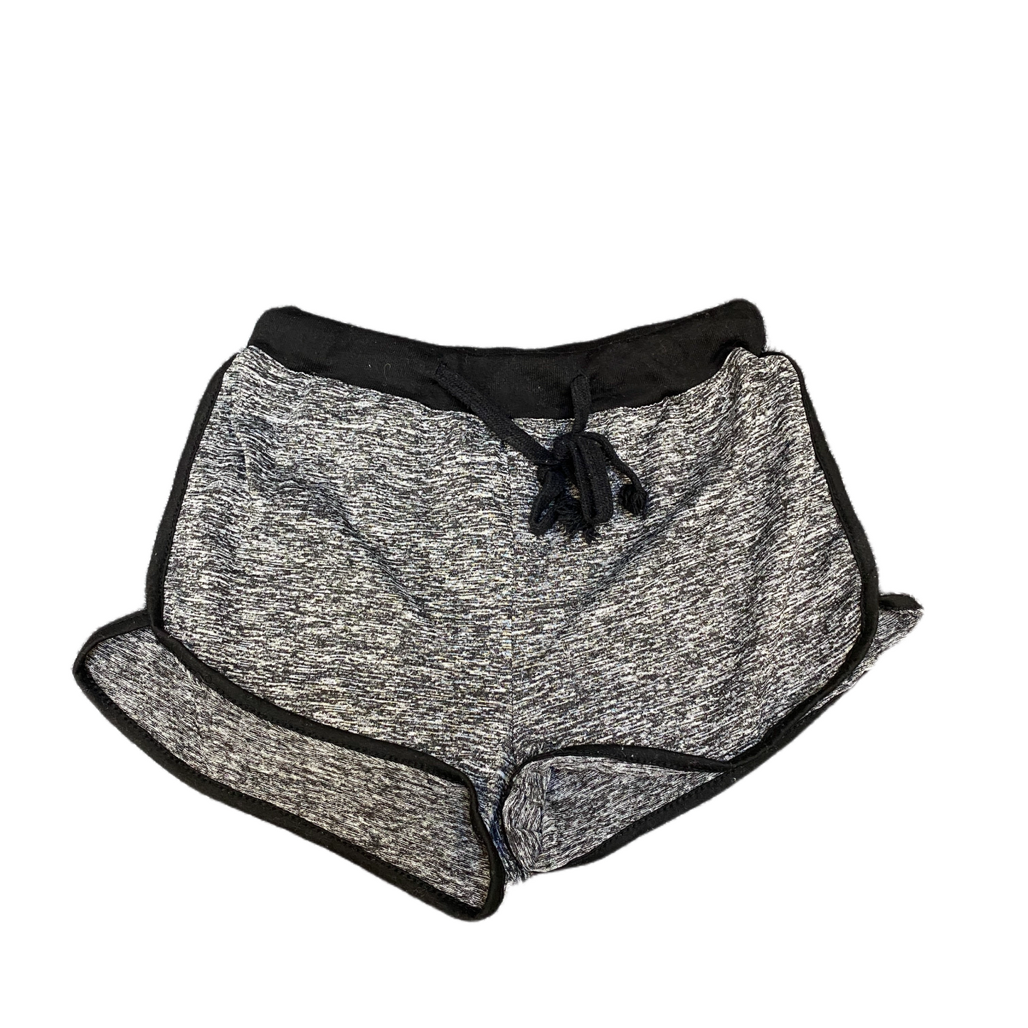 Running Sprinter Shorts Womens M Grey Black Athletic Gym Workout Dolphin Hem