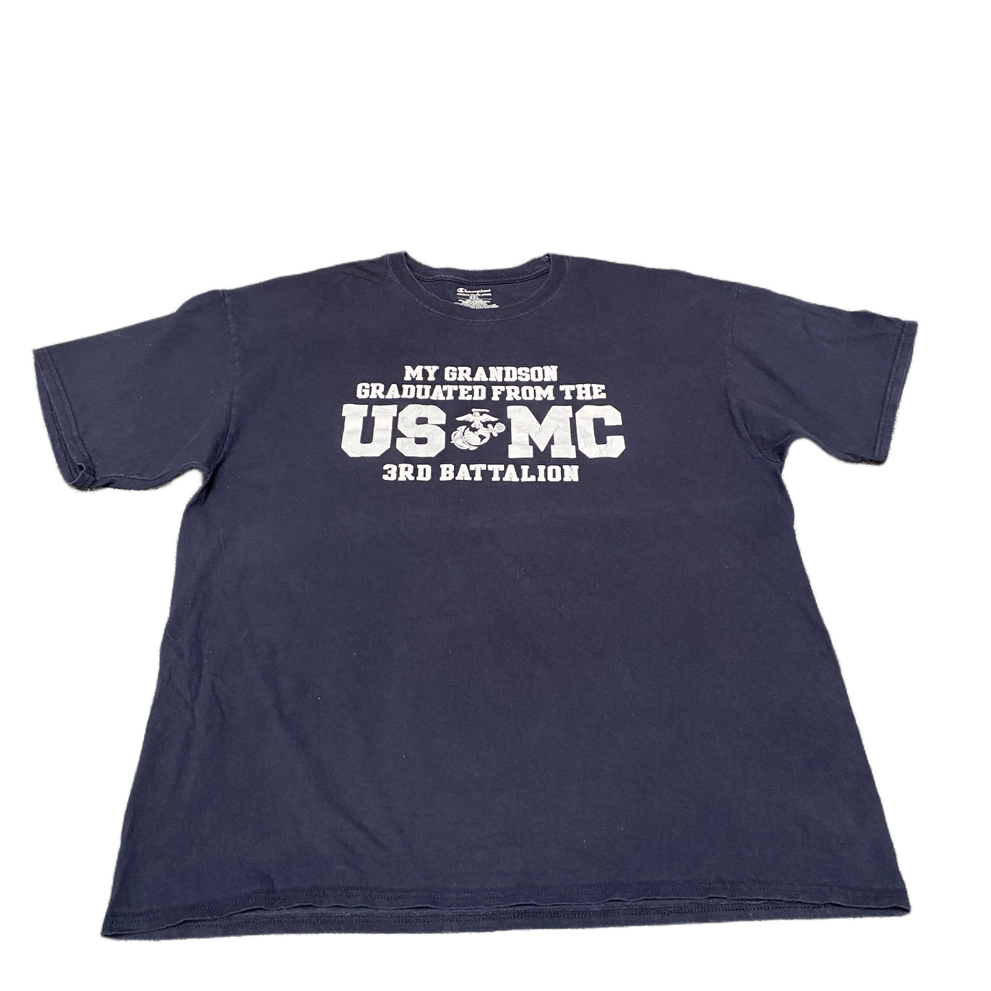 Champion T-Shirt Men XXL Black My Grandson Graduated From The USMC 3rd Battalion