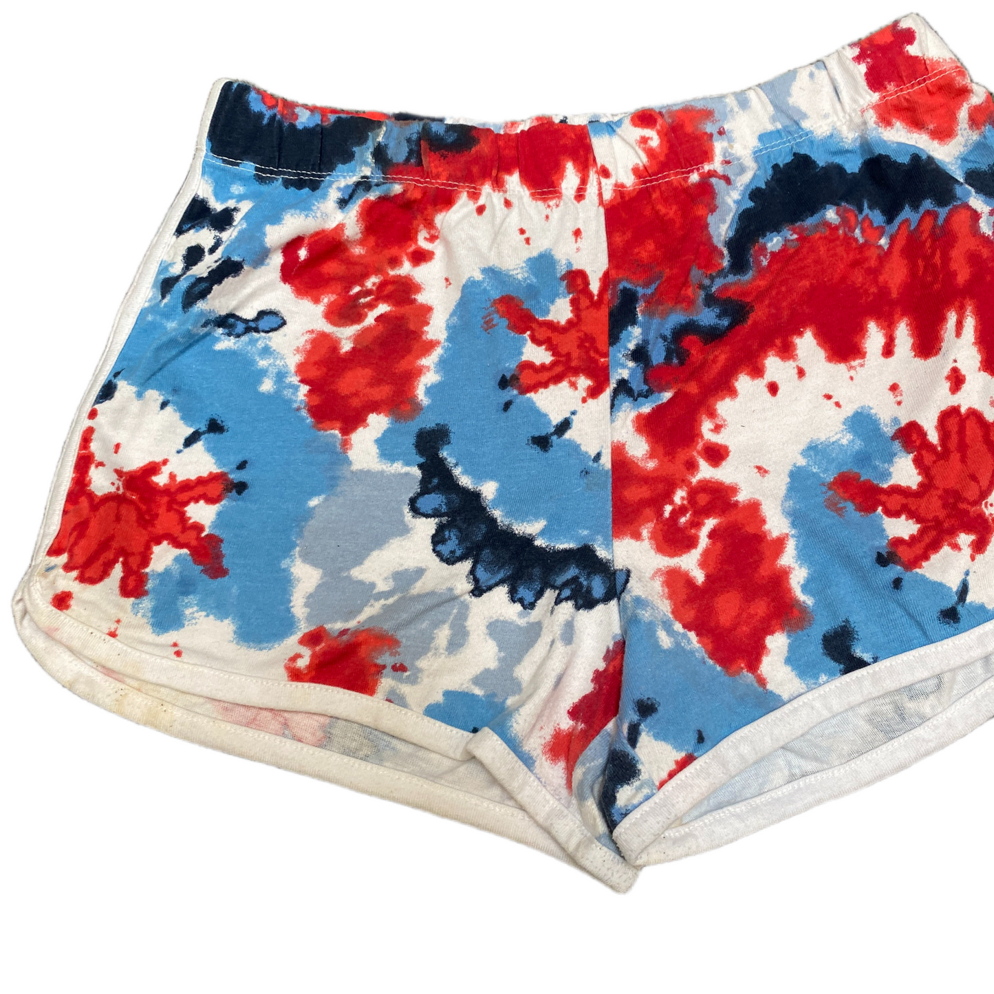 Running Sprinter Shorts Girls L 24" Waist Multi Tie Dye Athletic Gym Dolphin Hem