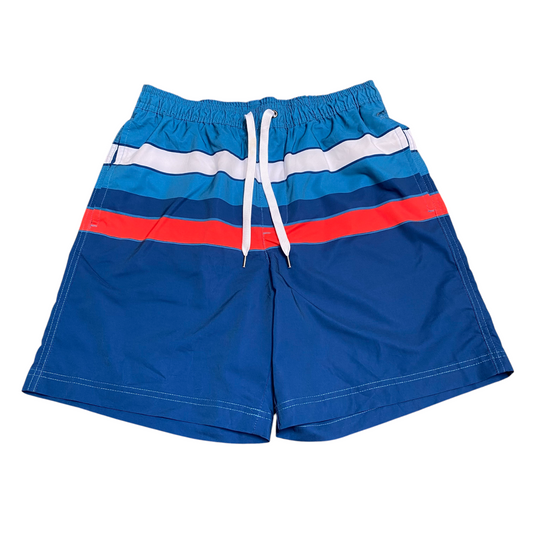 Sonoma Swim Trunks 27W Blue Striped Mesh Lined Stretch Elastic Waist Drawstring