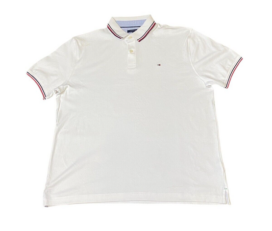 Tommy Hilfiger Polo Shirt Mens XL White Golf Performance Custom Fit Short Sleeve