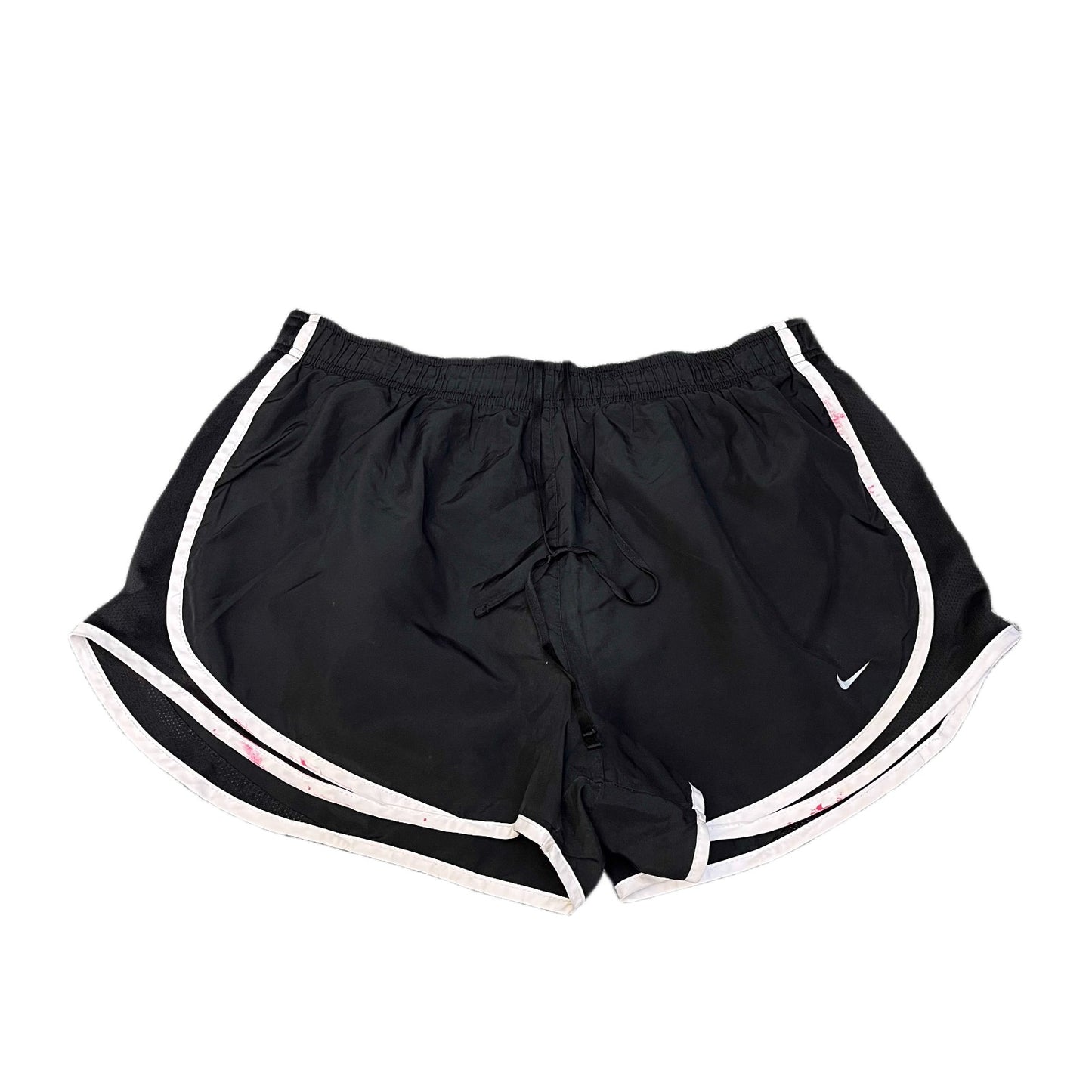 Nike Running Shorts Fits as Womens L 31" Waist Black Mesh Panels Dolphin Hem