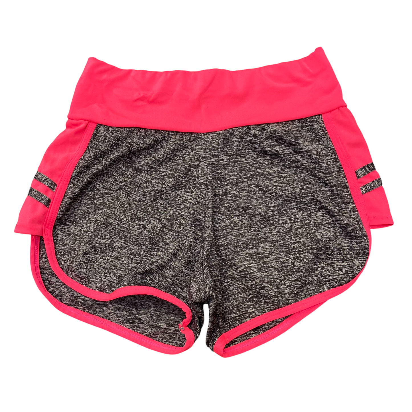 Running Sprinter Shorts Womens M Grey Pink Stretch Athletic Fit Elastic Waist