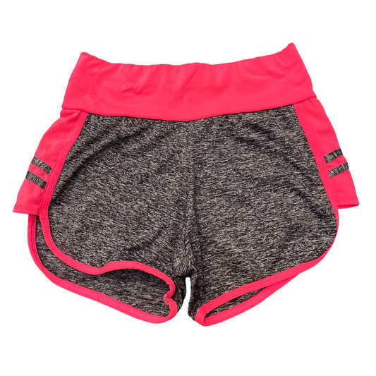Running Sprinter Shorts Womens M Grey Pink Stretch Athletic Fit Elastic Waist