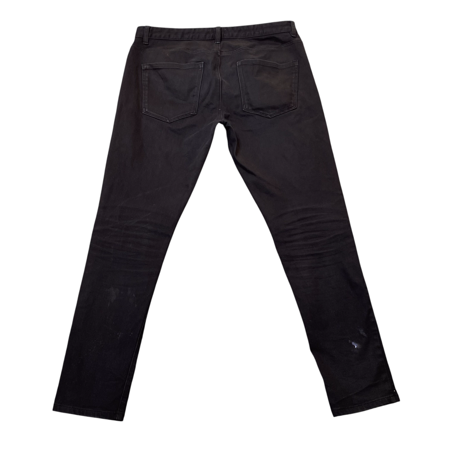 Next Jeans Mens 34W 30L Black Denim Faded Skinny Slim Fit Mid Rise Five Pocket
