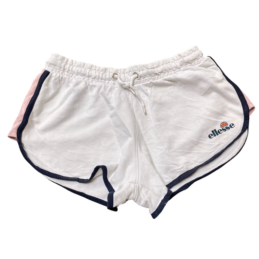 Ellesse Sprinter Running Shorts Women 12 White Elastic Waist Drawstring Stretch