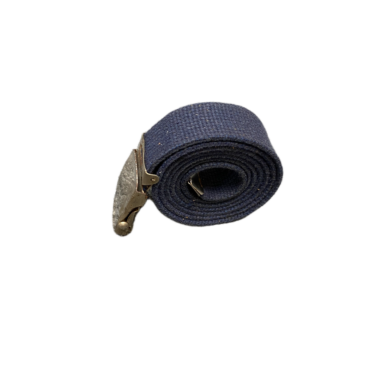 Mens Waist Belt Blue Canvas Adjustable Brass Flip-Closure Buckle Size 44 inches