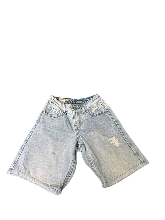 Levi's Jean Shorts Fits as Womens S 22" Waist Blue Denim Light Wash Distressed