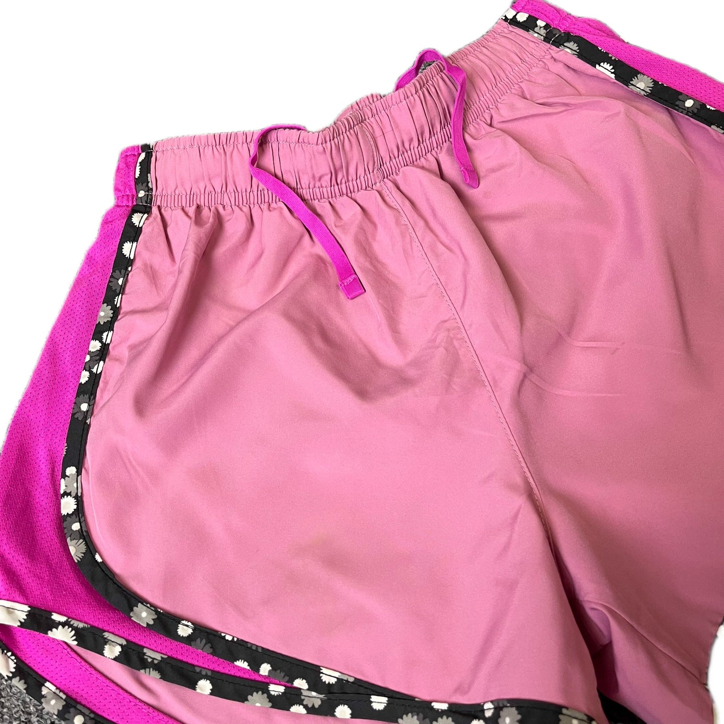 Nike Running Sprinter Shorts Fits as Womens S 23" Waist Pink Workout Dolphin Hem