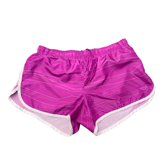 Pony Running Sprinter Shorts Women Small Purple Striped Elastic Waist Drawstring