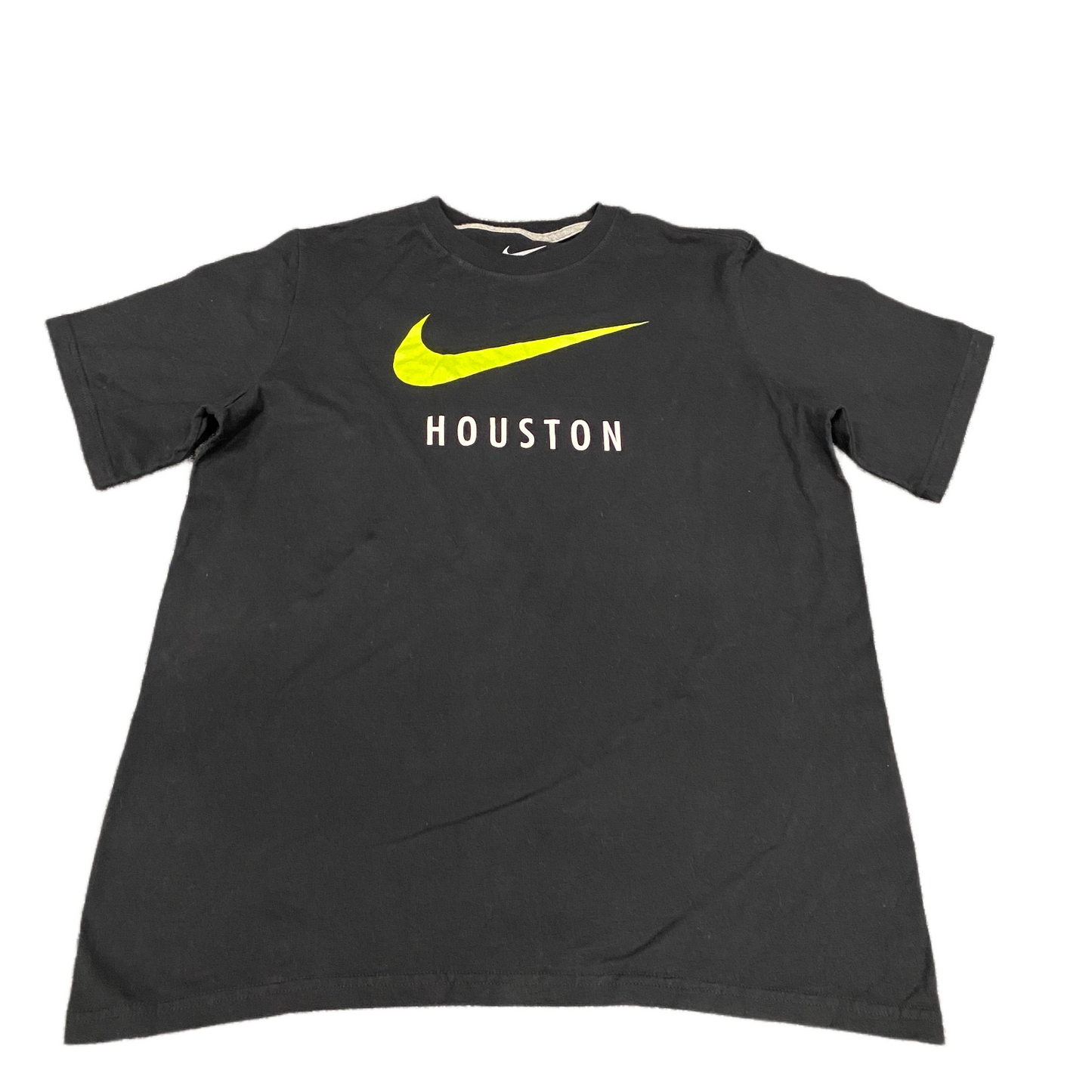 Nike Houston T-Shirt Womens XL Black Graphic Logo Short Sleeve Crew Neck
