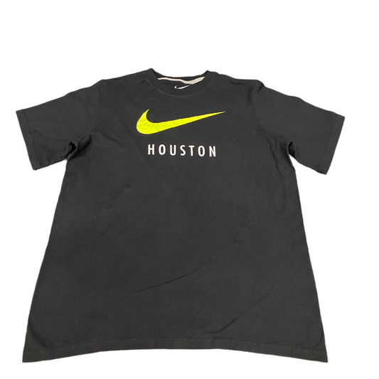 Nike Houston T-Shirt Womens XL Black Graphic Logo Short Sleeve Crew Neck
