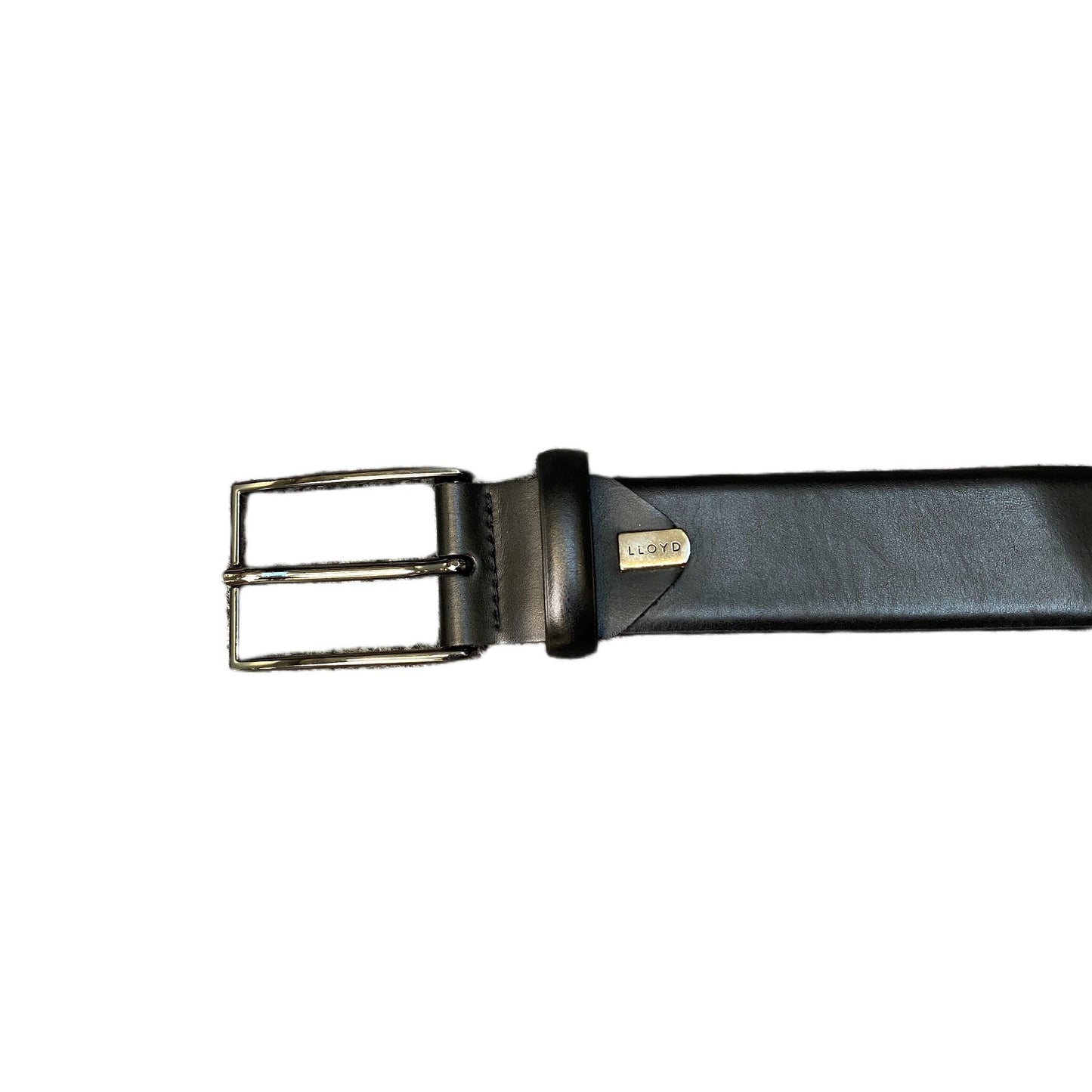 Lloyd Waist Belt Men Black Leather Adjustable Classic Silver Buckle 37 Inches