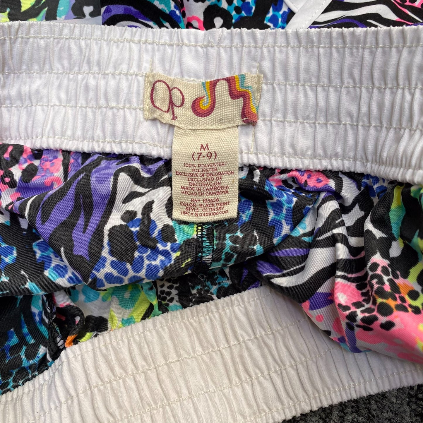 Running Sprinter Shorts Womens Medium Multicoloured Patterned Elastic Waist