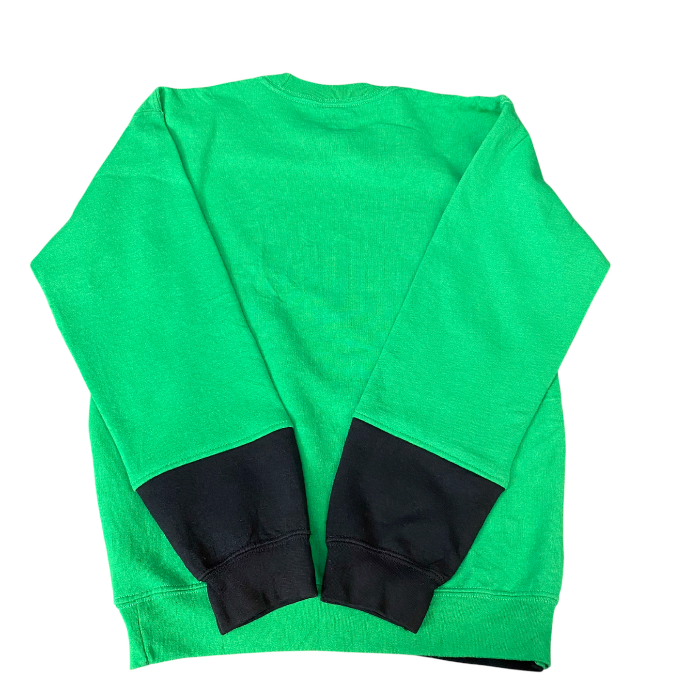 Nike Reworked Sweatshirt Mens S Green Black Embroidered Spellout Logo Vtg Y2K