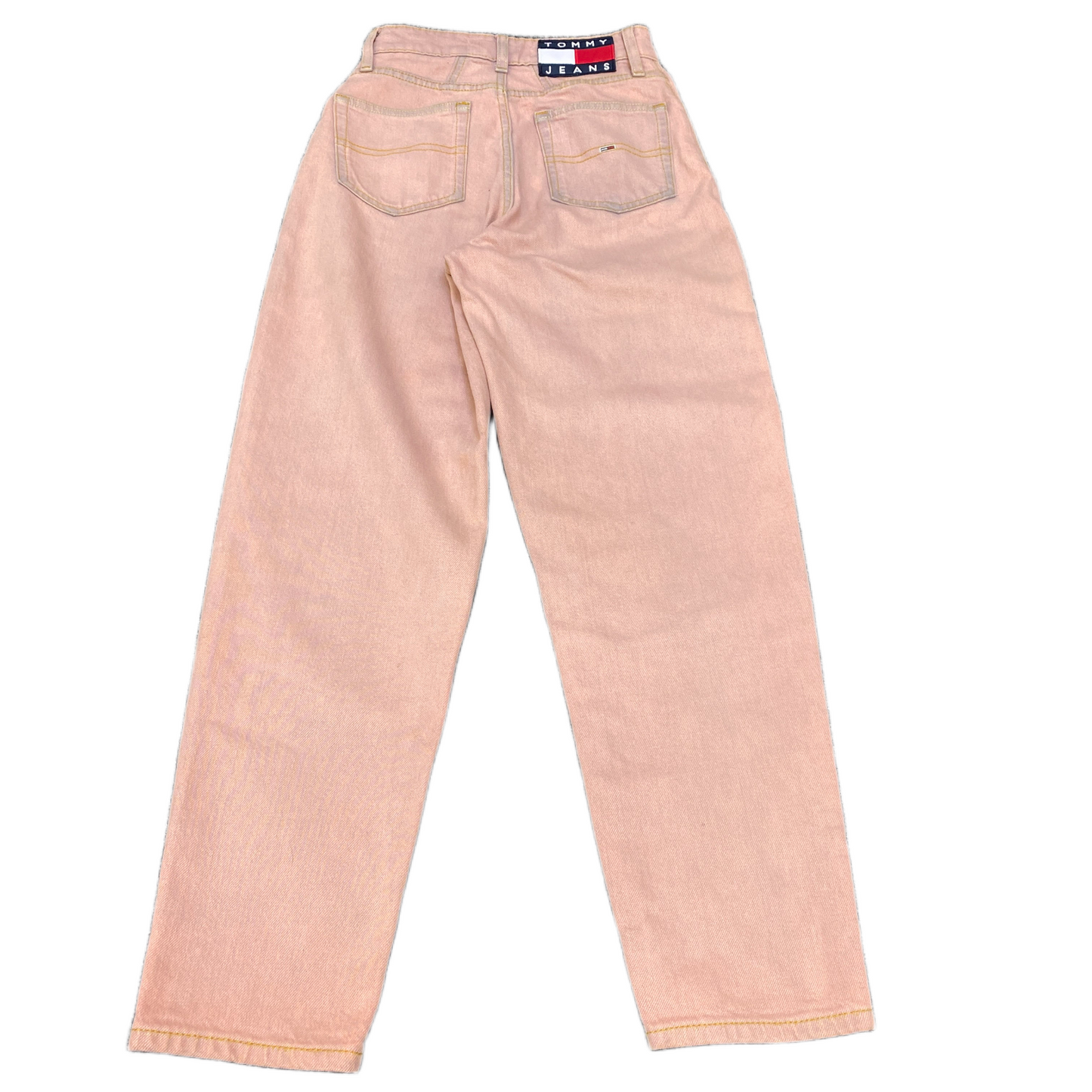 Tommy Hilfiger Jeans Fits as Women 24" Waist Pink Denim Double Stitch Skinny Leg