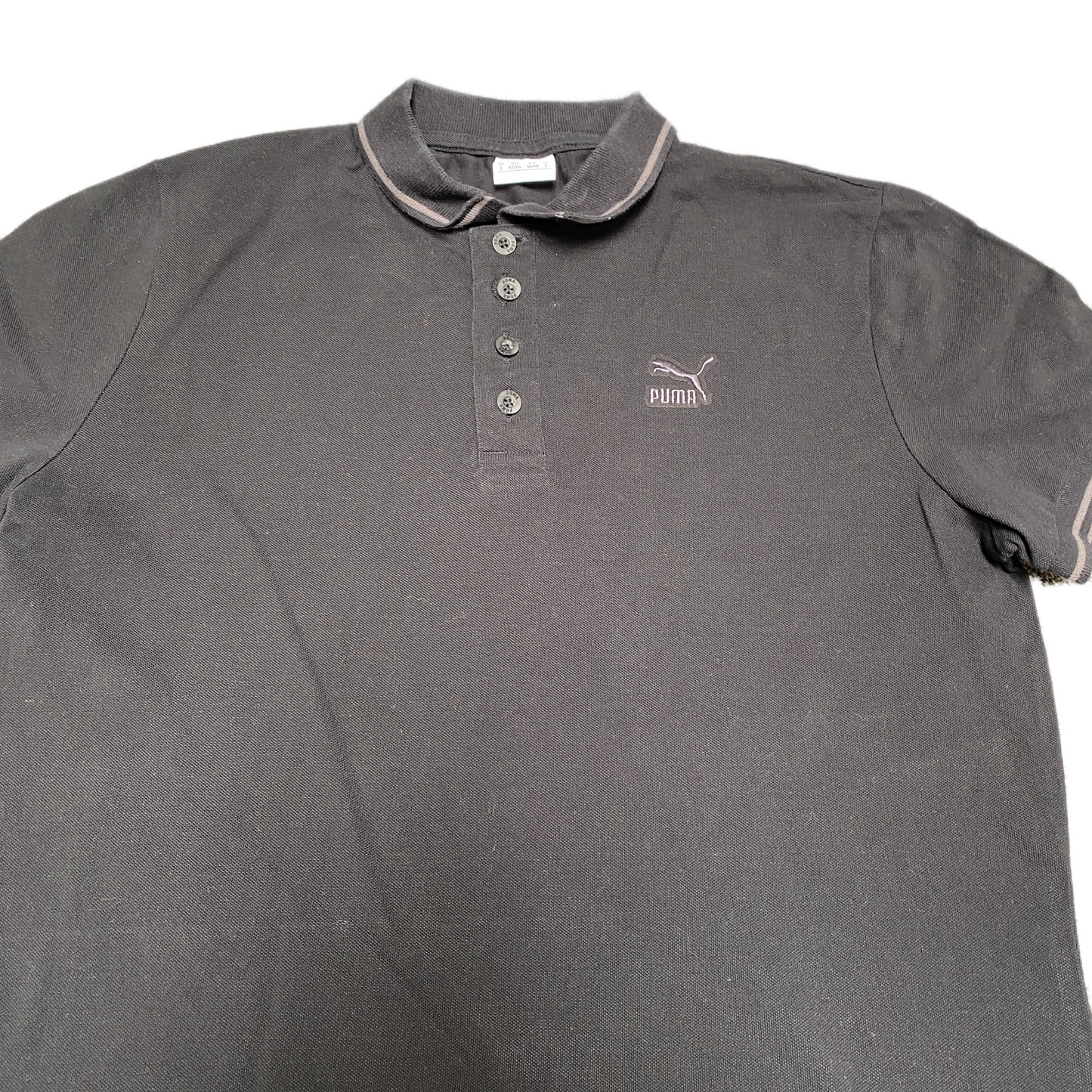 PUMA Polo Shirt Boys Large Black Stretch Golf Performance Short Sleeve Popover
