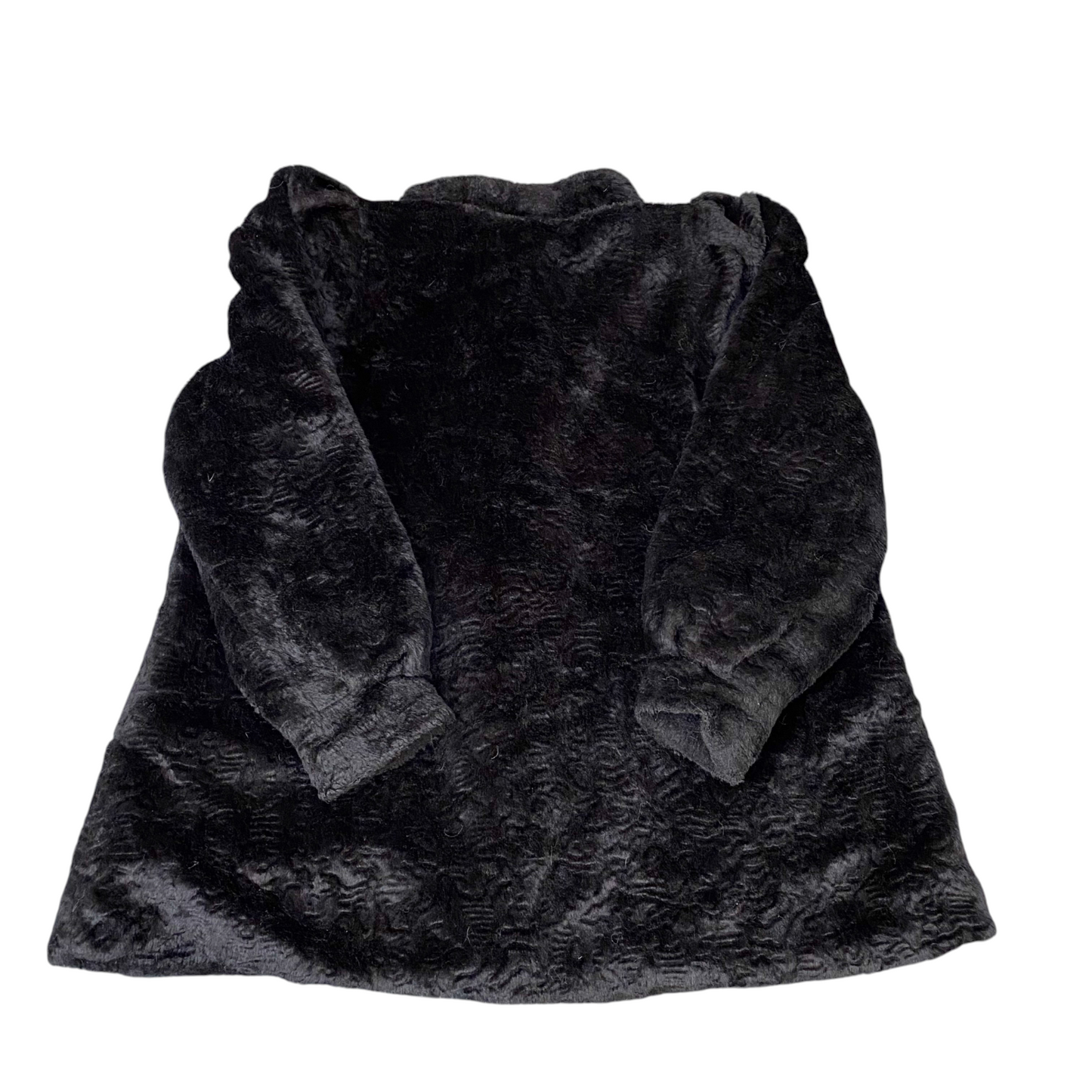 Julies Collection Faux Fur Jacket Womens L Black Lined Long Sleeve Button Front