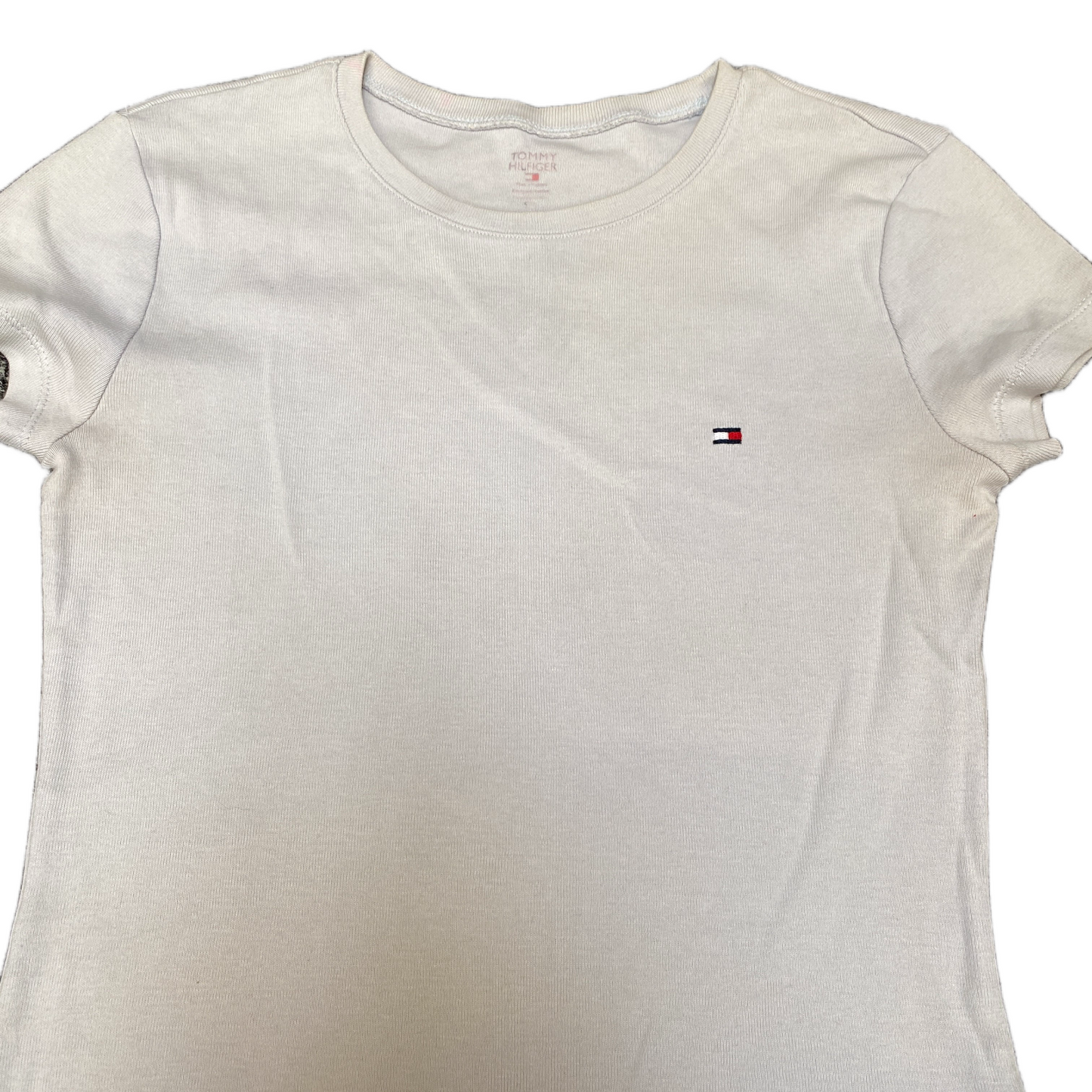 Tommy Hilfiger T-Shirt Girls Small White Short Sleeve Crew Neck Pullover Tee