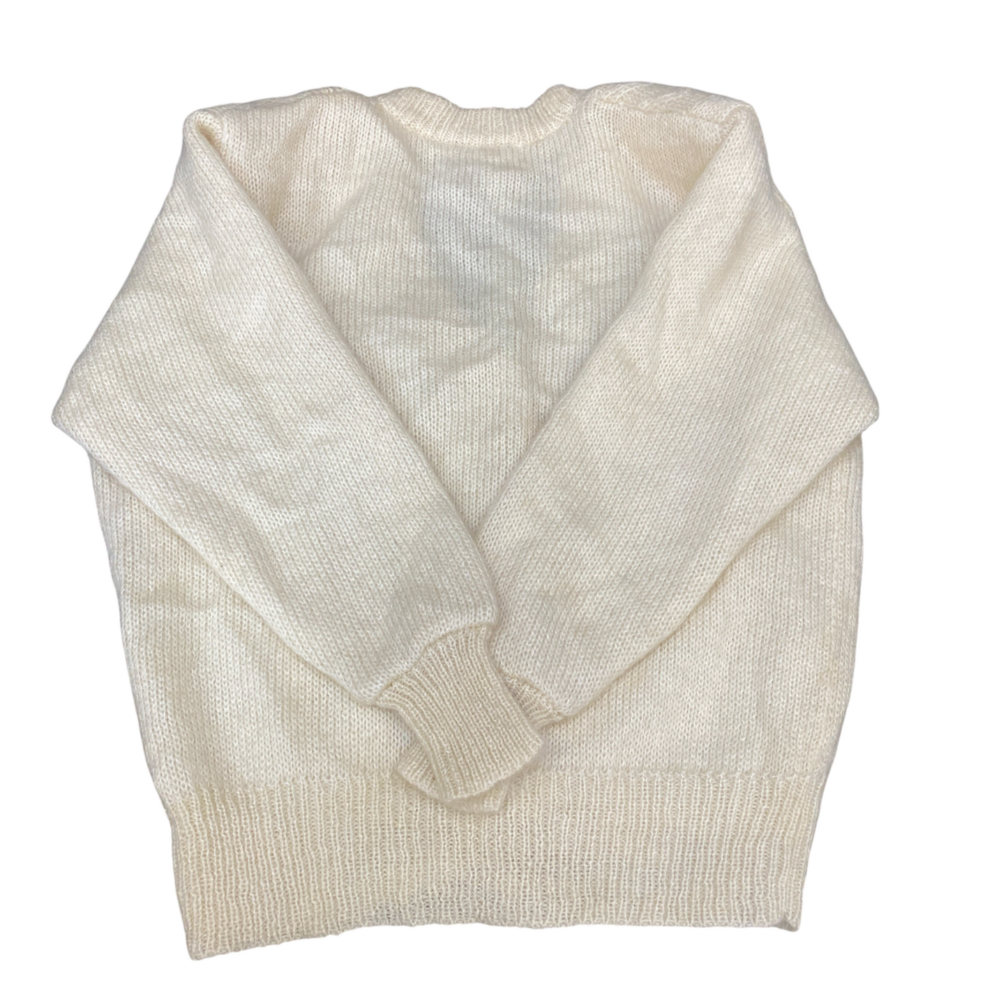 Diffusion by Mimo Moda Cardigan Jumper Womens L Ivory Chunky Knit Button Front
