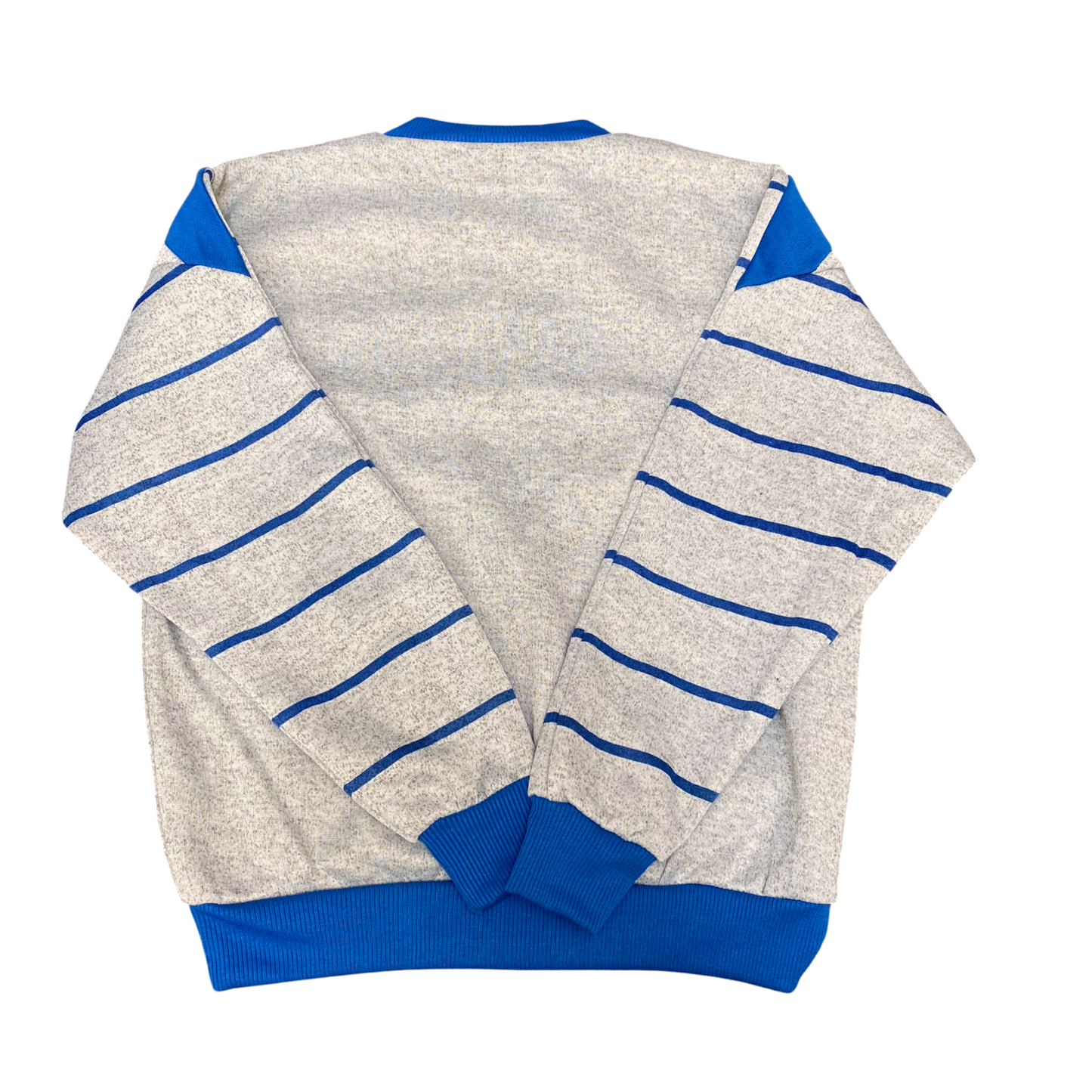 Active Sweatshirt Mens Small Grey Blue Striped Long Sleeve Crew Neck Pullover