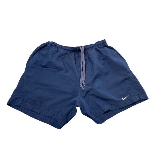 Nike Swim Trunks Mens Large Blue Swoosh Logo Elastic Waist Mesh Lined Drawstring