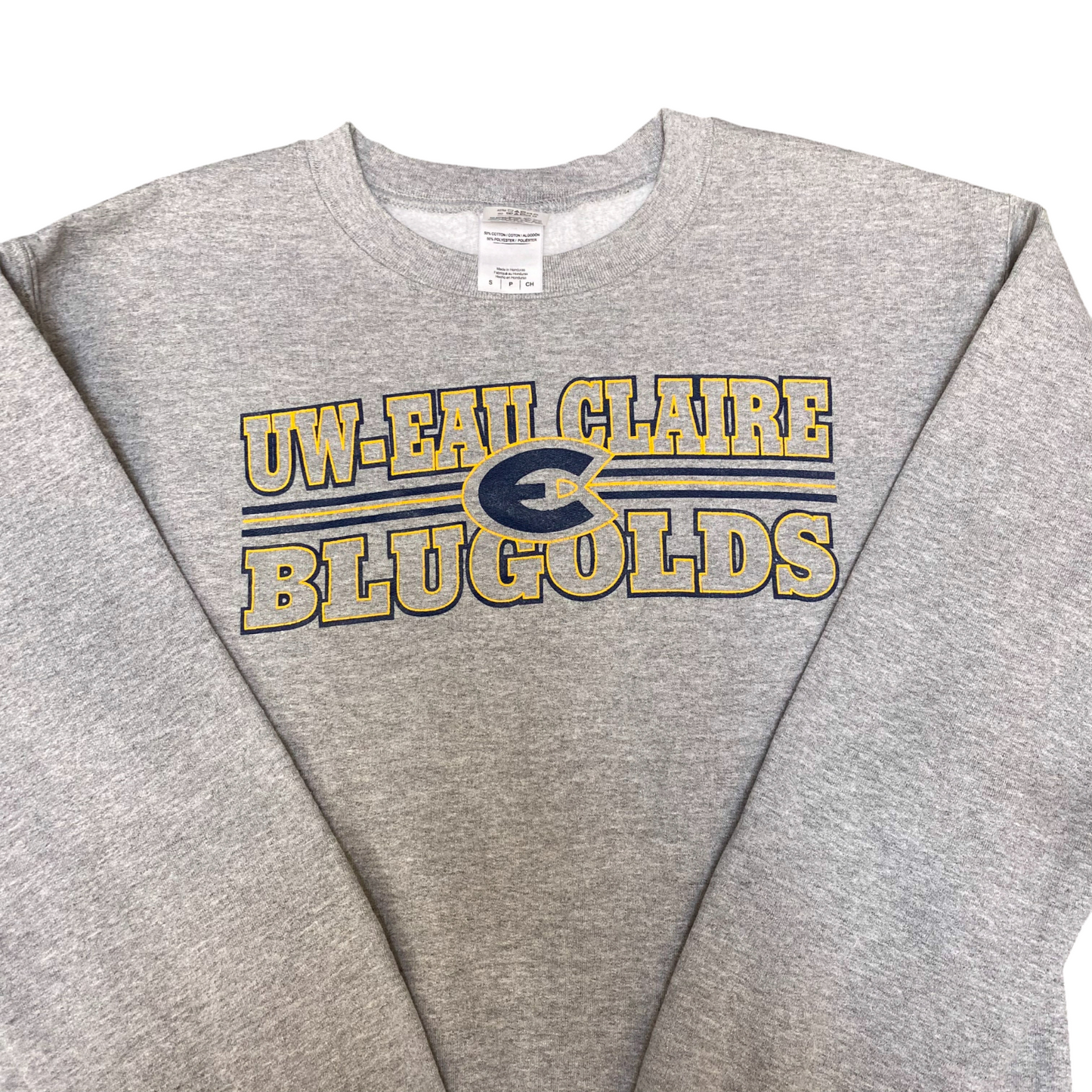 Gildan Wisconsin–Eau Claire Blugolds Sweatshirt Womens Small Grey NCAA Pullover