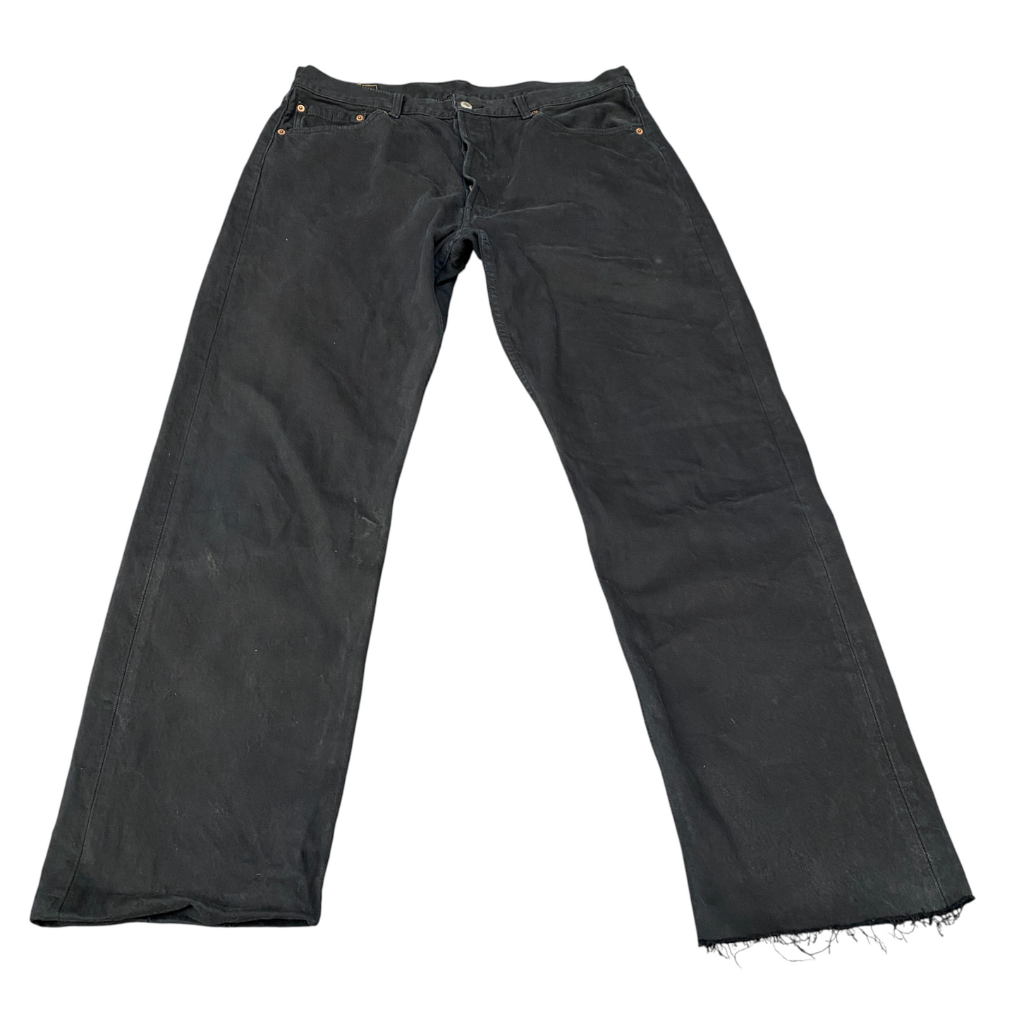 Levi's 501 Jeans Mens 35" Waist Black Red Tab Streetwear Grunge Straight Leg