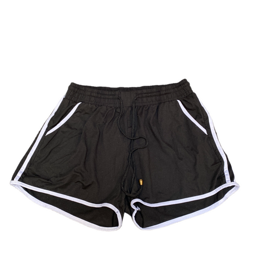 Running Sprinter Shorts Women M 26" Waist Black Athletic Gym Workout Dolphin Hem