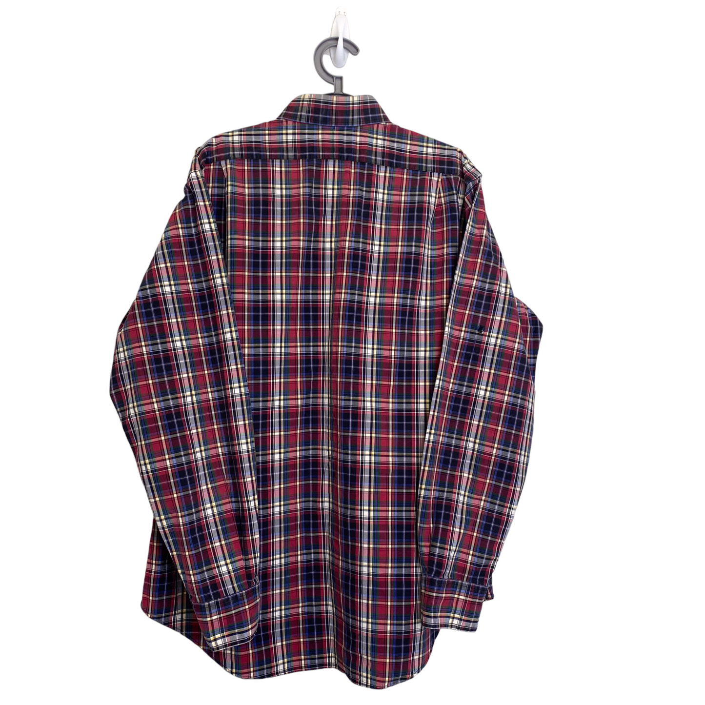 Ralph Lauren Shirt Mens Medium Red Plaid Regent Classic Fit Collar Button Down