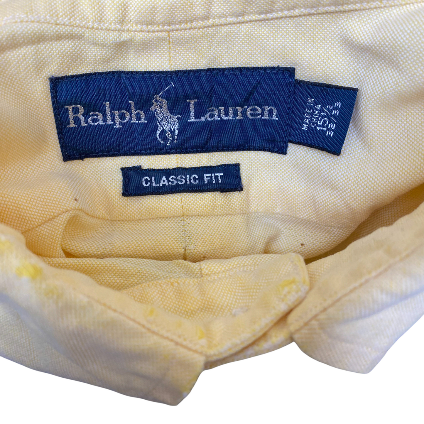 Ralph Lauren Formal Shirt Mens M Yellow Classic Fit Long Sleeve Logo Button Down