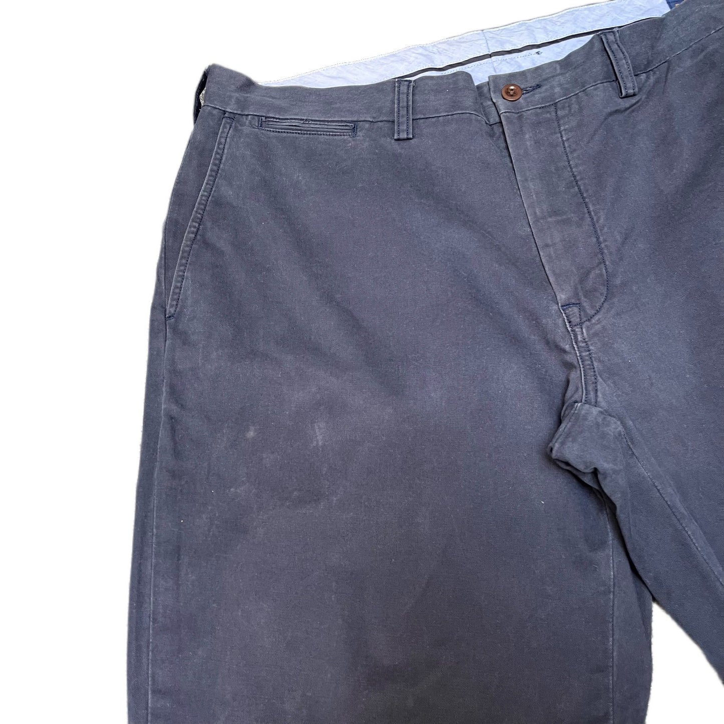 Polo Ralph Lauren Chino Shorts Fits as Mens XL 37" Waist Navy Flat Front Outdoor