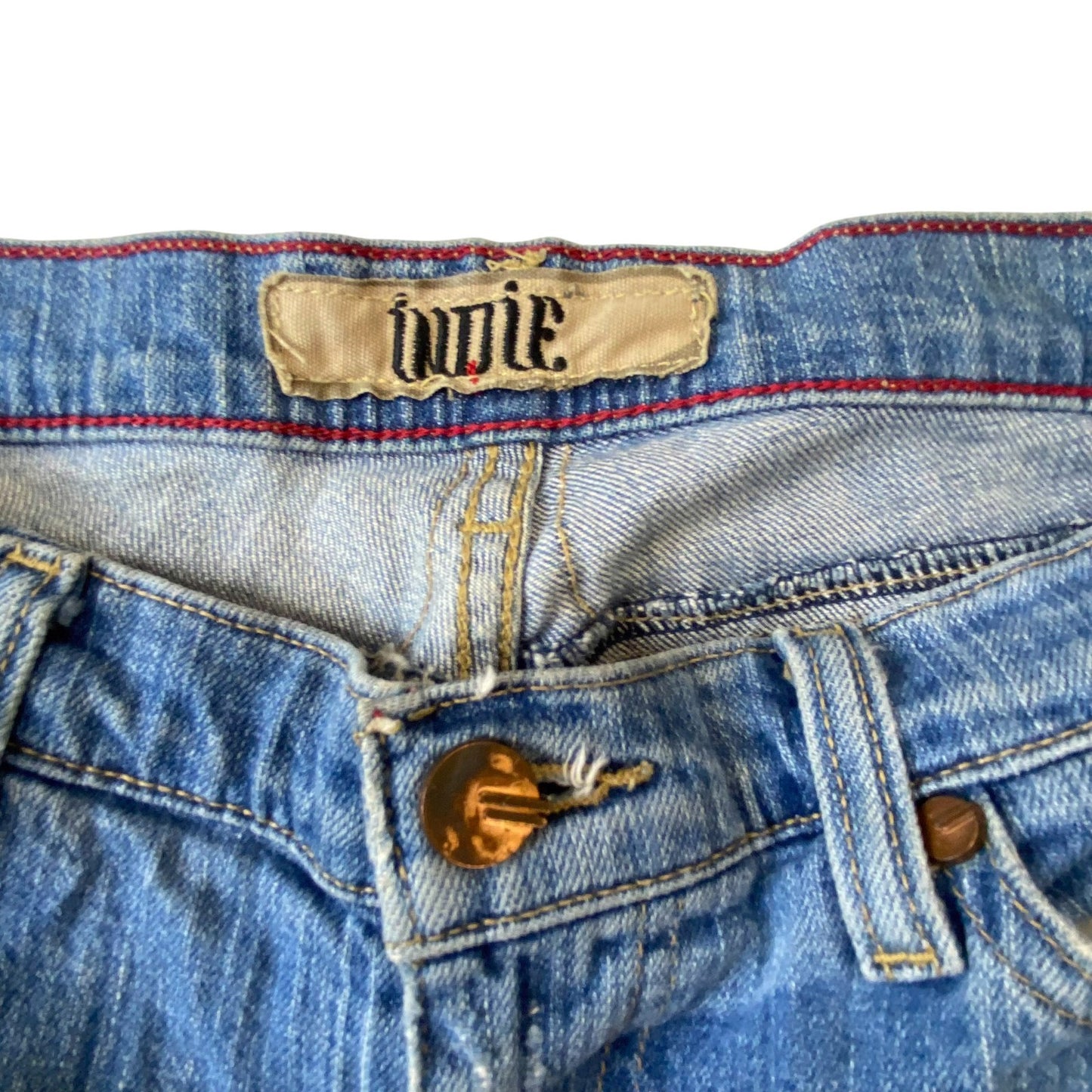 Indie Jeans Womens Medium W29 L32 Blue Denim Bootcut Medium Wash Pockets Outdoor