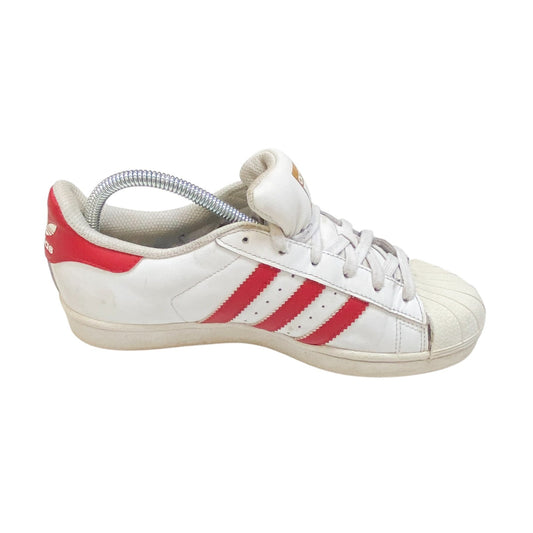 Adidas Originals Superstar Classic Low Top Sneaker Men's 4.5 White Red 3 Stripes