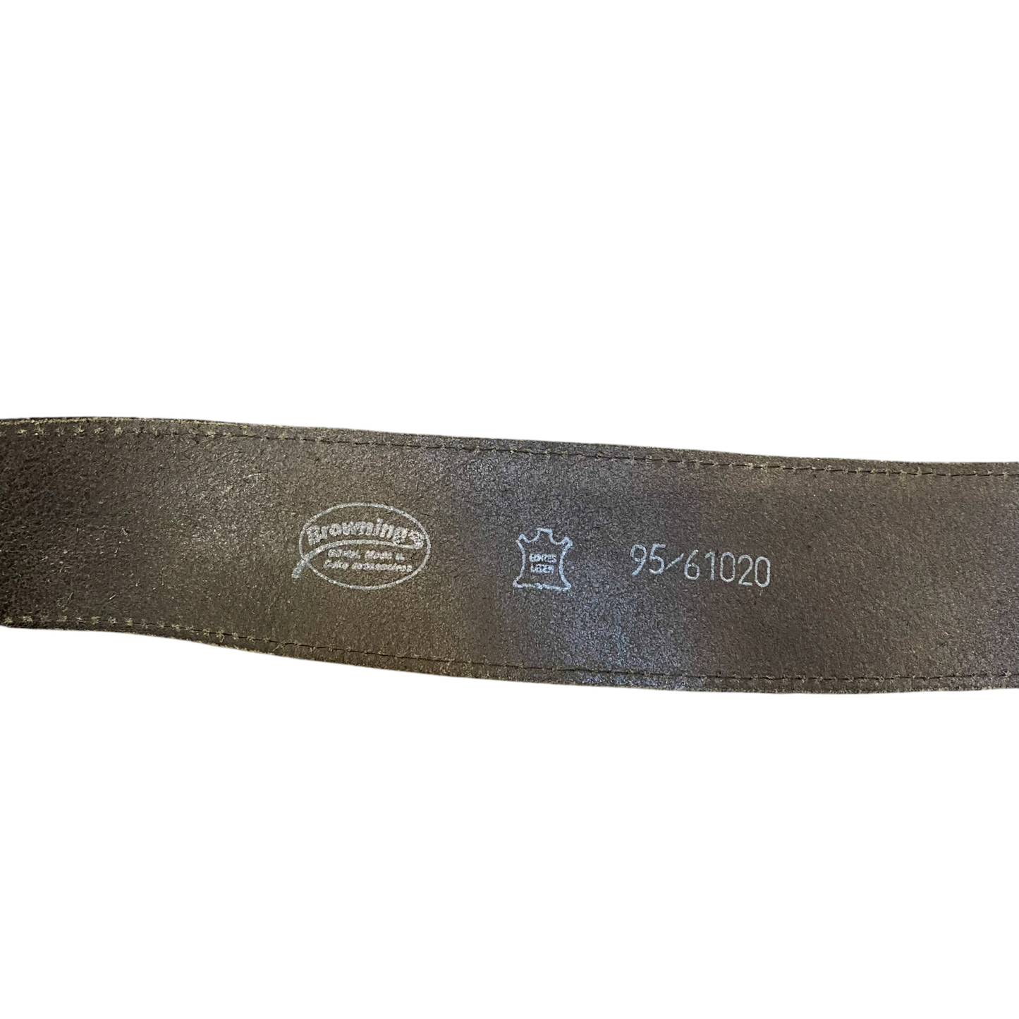 Browning Waist Belt Mens Black Leather Adjustable D-ring Buckle Size 37 in
