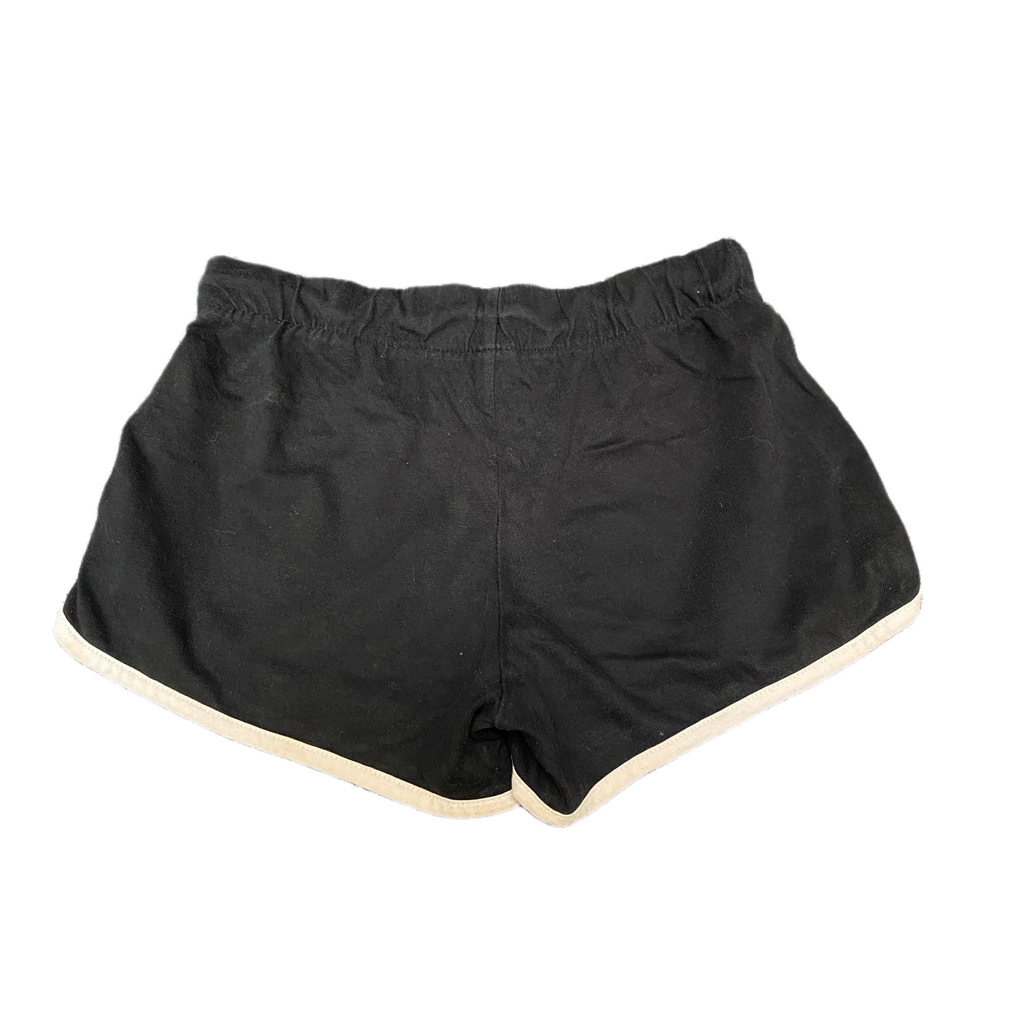 Running Sprinter Shorts Women L 25" Waist Black Athletic Gym Workout Dolphin Hem
