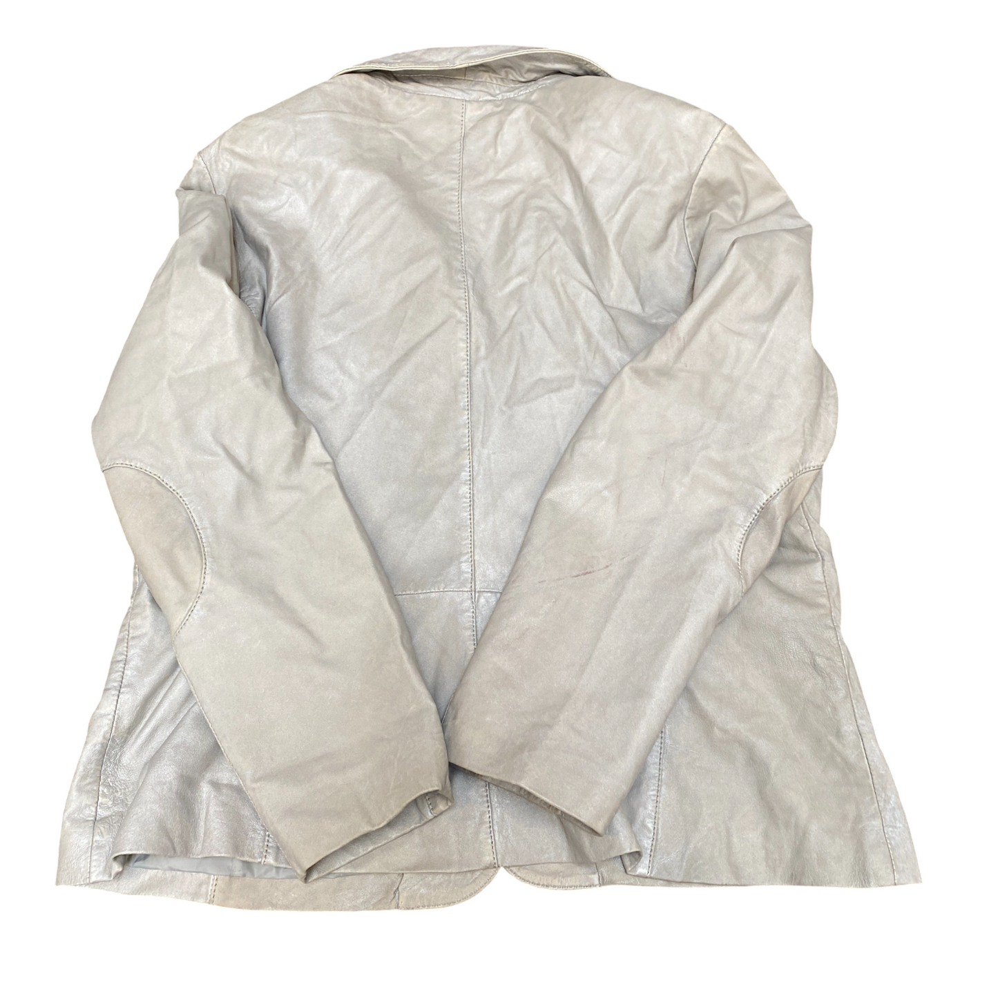 Bonita Genuine Leather Blazer Jacket Womens M White Notch Lapel Single Breasted