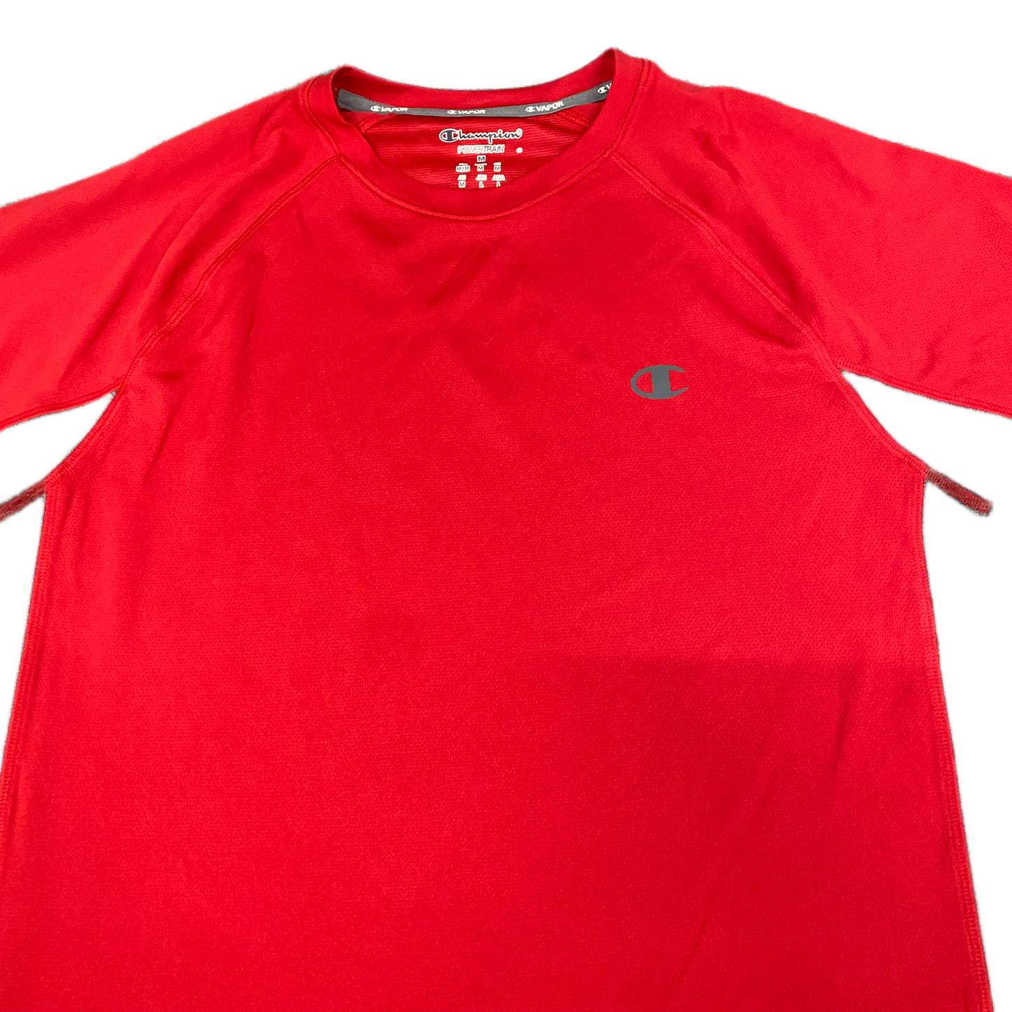 Champion Vapor Training T-Shirt Fits as Mens S Red Grey Short Sleeve