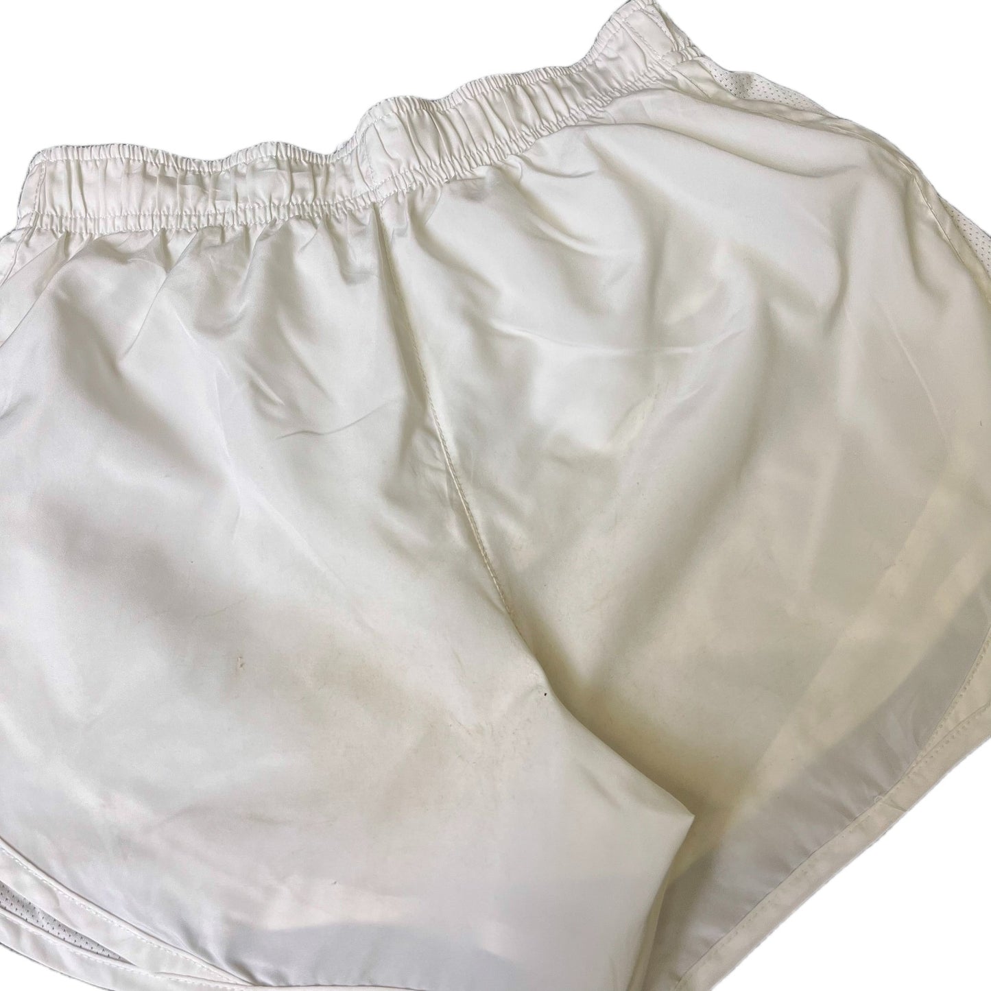 Nike Running Sprinter Shorts Fits as Women S 24" Waist White Workout Dolphin Hem