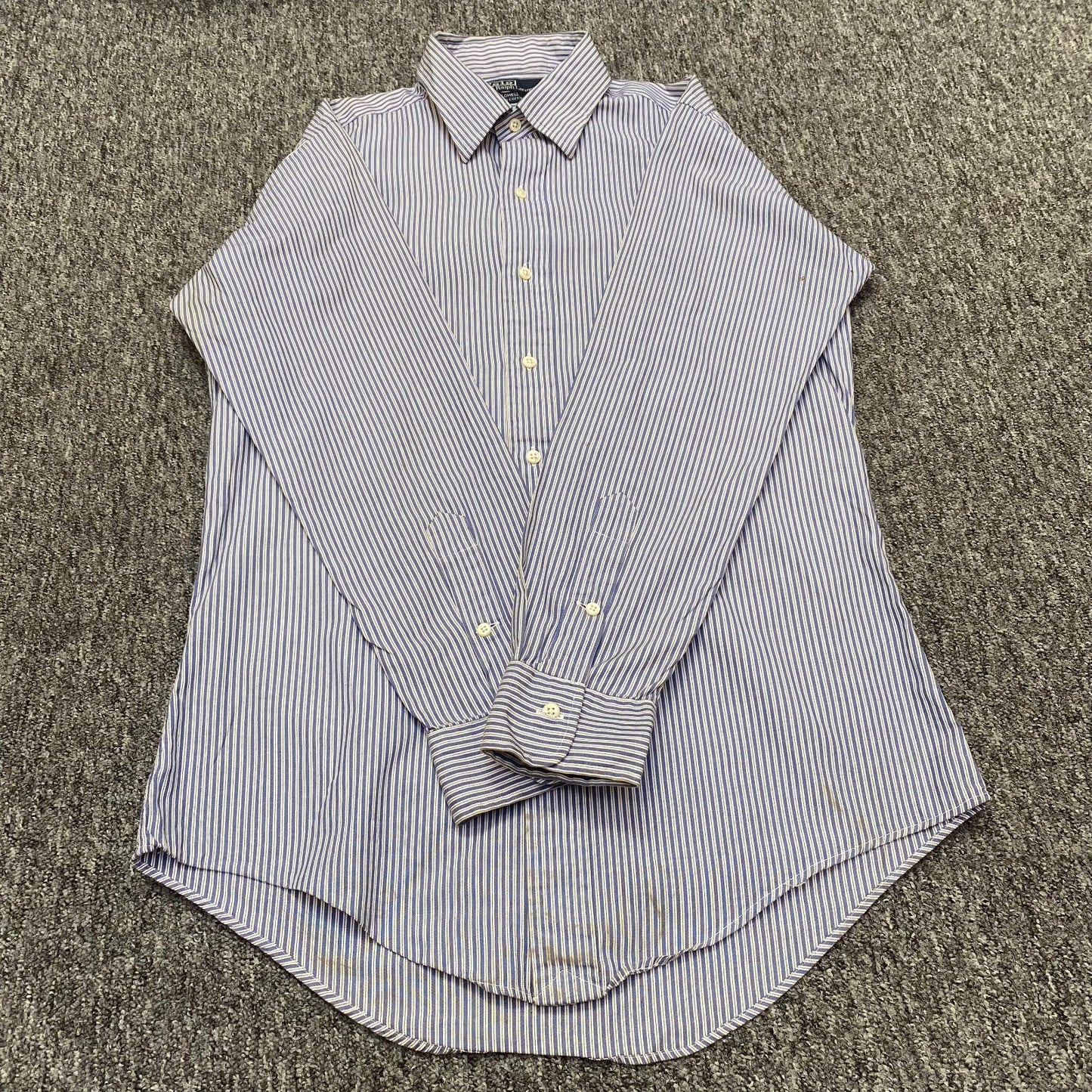 Polo Ralph Lauren Lowell Shirt Men's XXL Blue Striped Long Sleeve Button Down