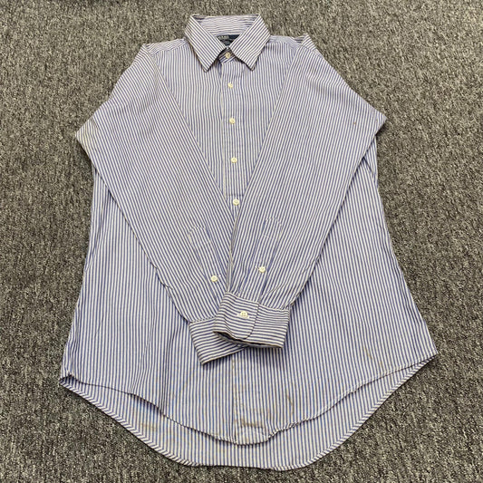 Polo Ralph Lauren Lowell Shirt Men's XXL Blue Striped Long Sleeve Button Down