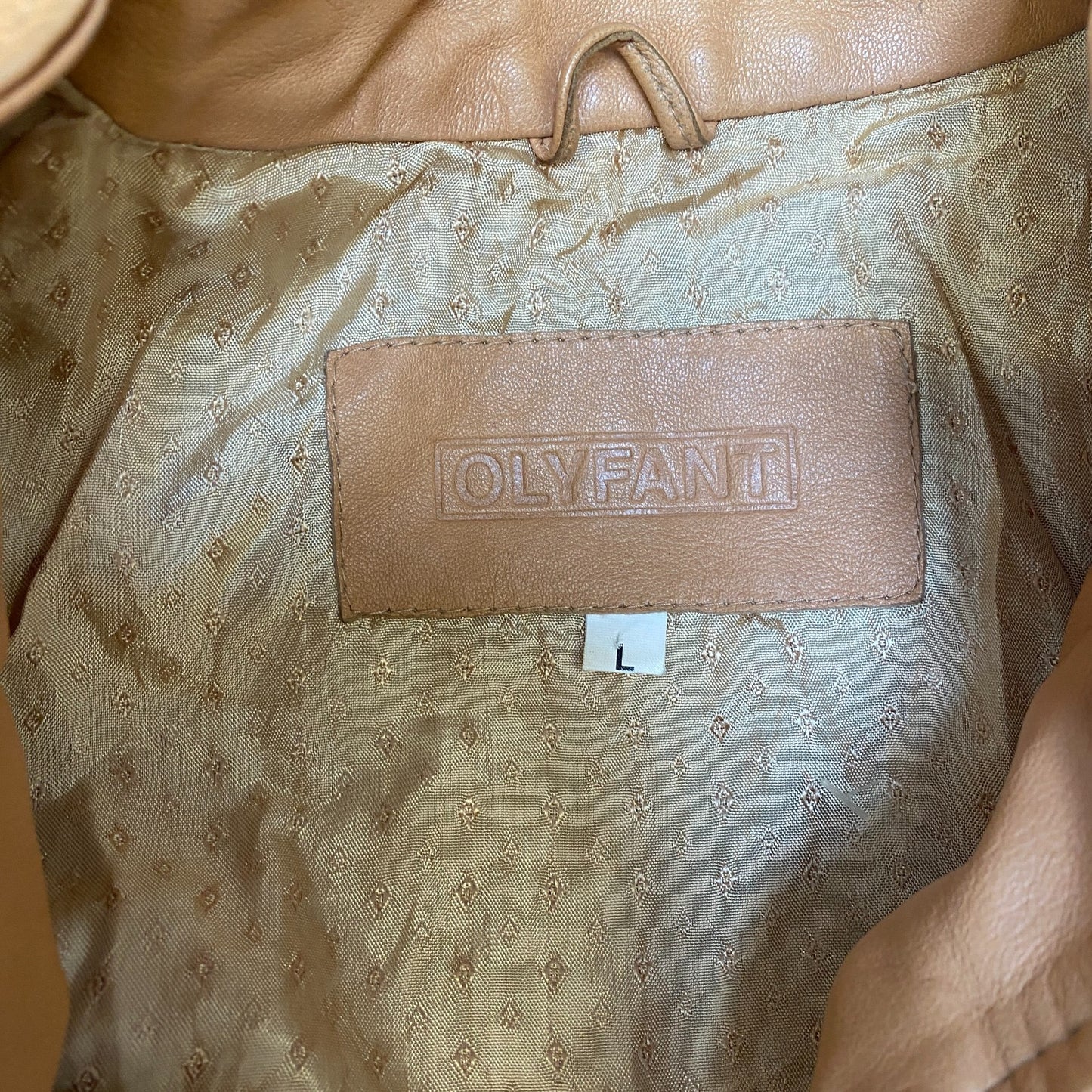 Olyfant Real Suede Leather Biker Jacket Womens Large Beige Long Sleeve Full Zip