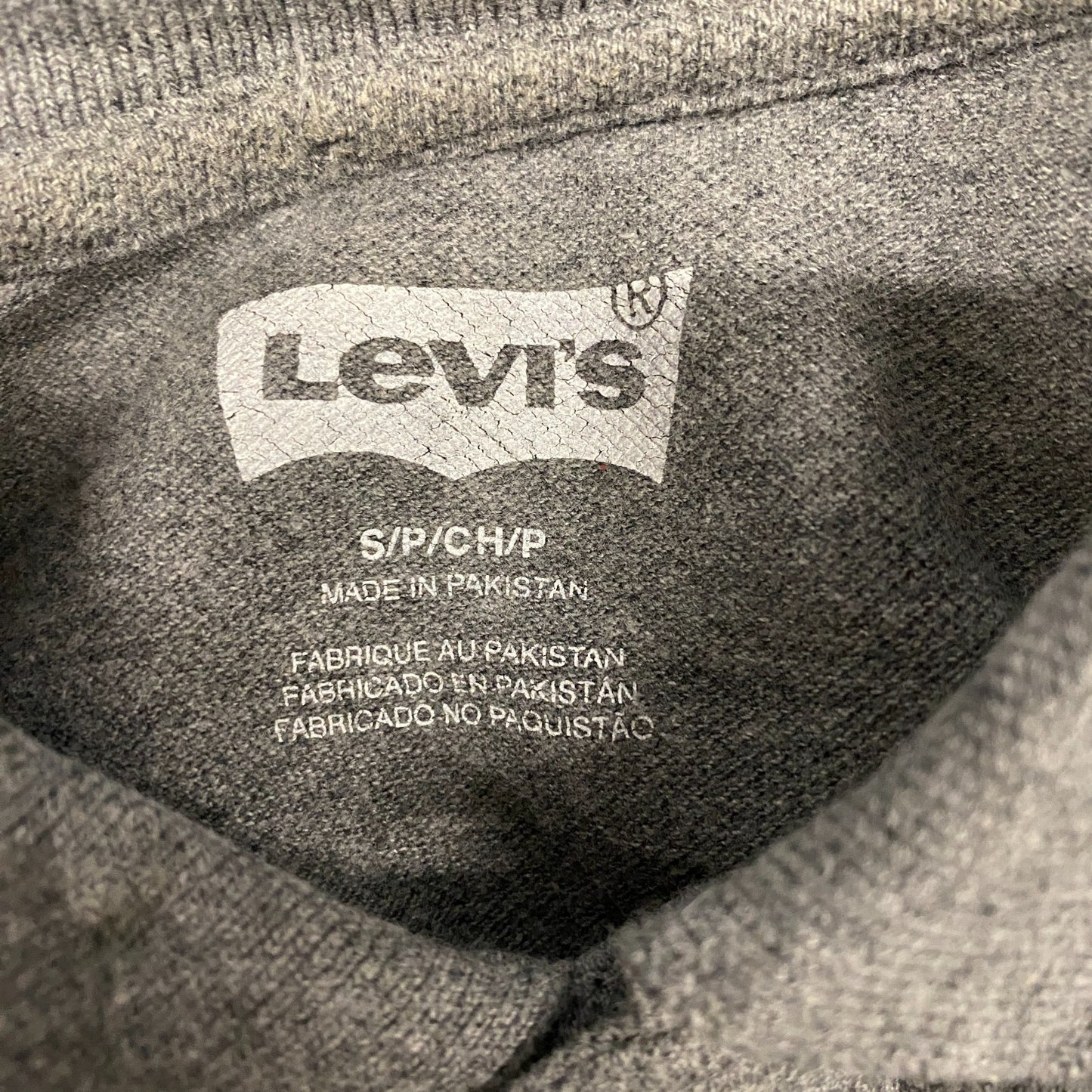 Levi's Polo Shirt Men Small Grey Golf Performance High Low Slit Collared Popover