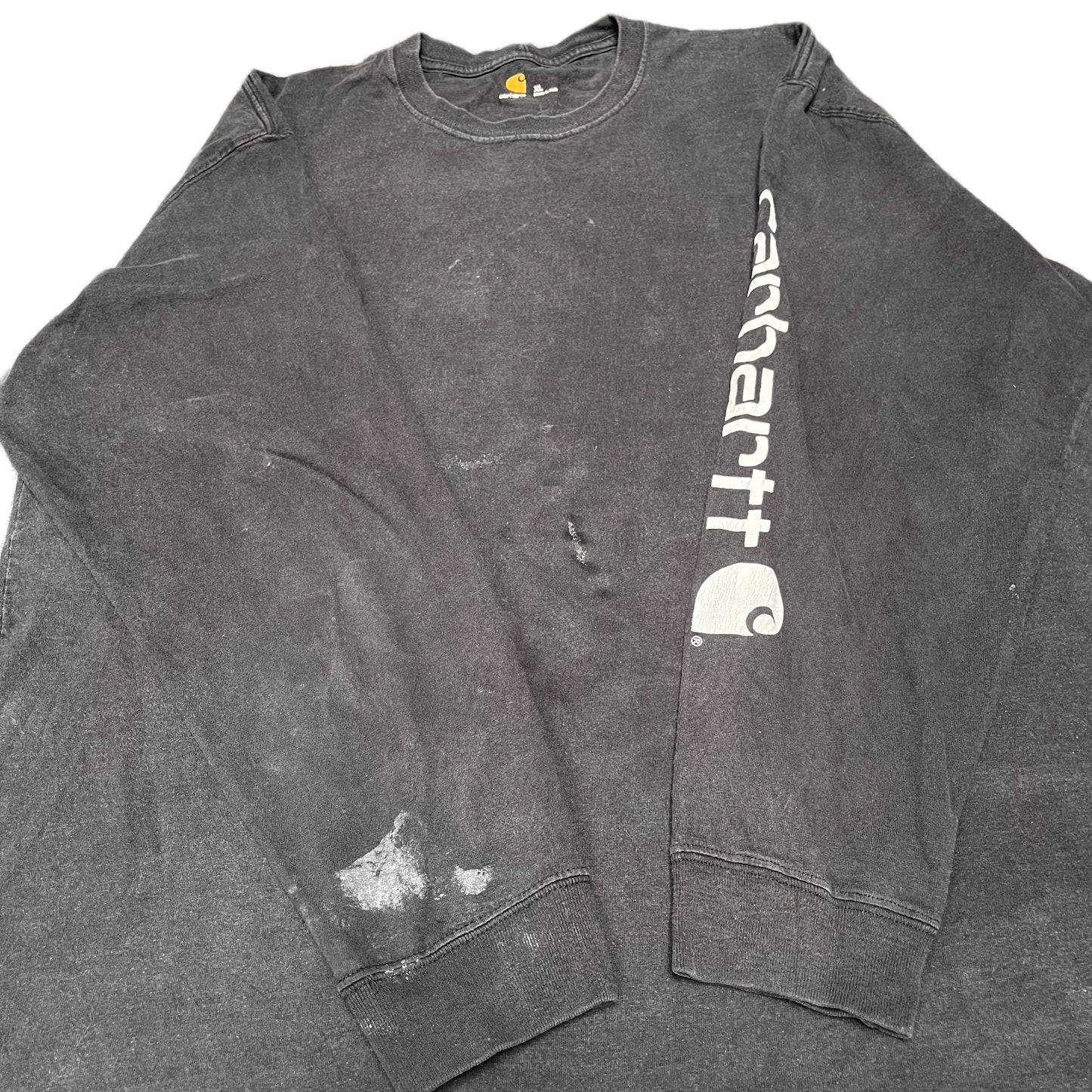 Carhartt T-Shirt Mens XL Black Relaxed Fit Long Sleeve Crew Neck Workwear Tee