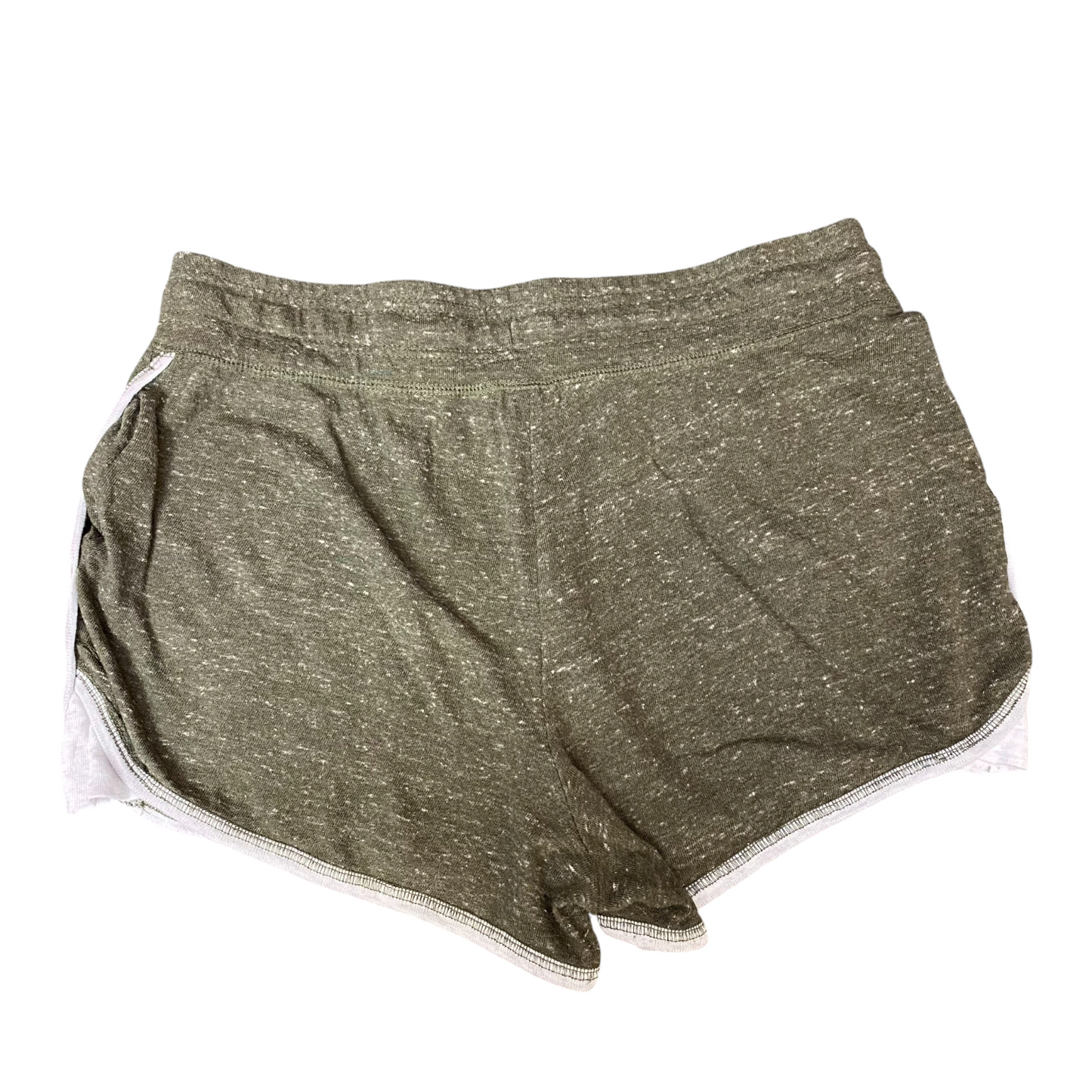 Running Sprinter Shorts Womens L Green Heather Gym Drawstring Waist Dolphin Hem