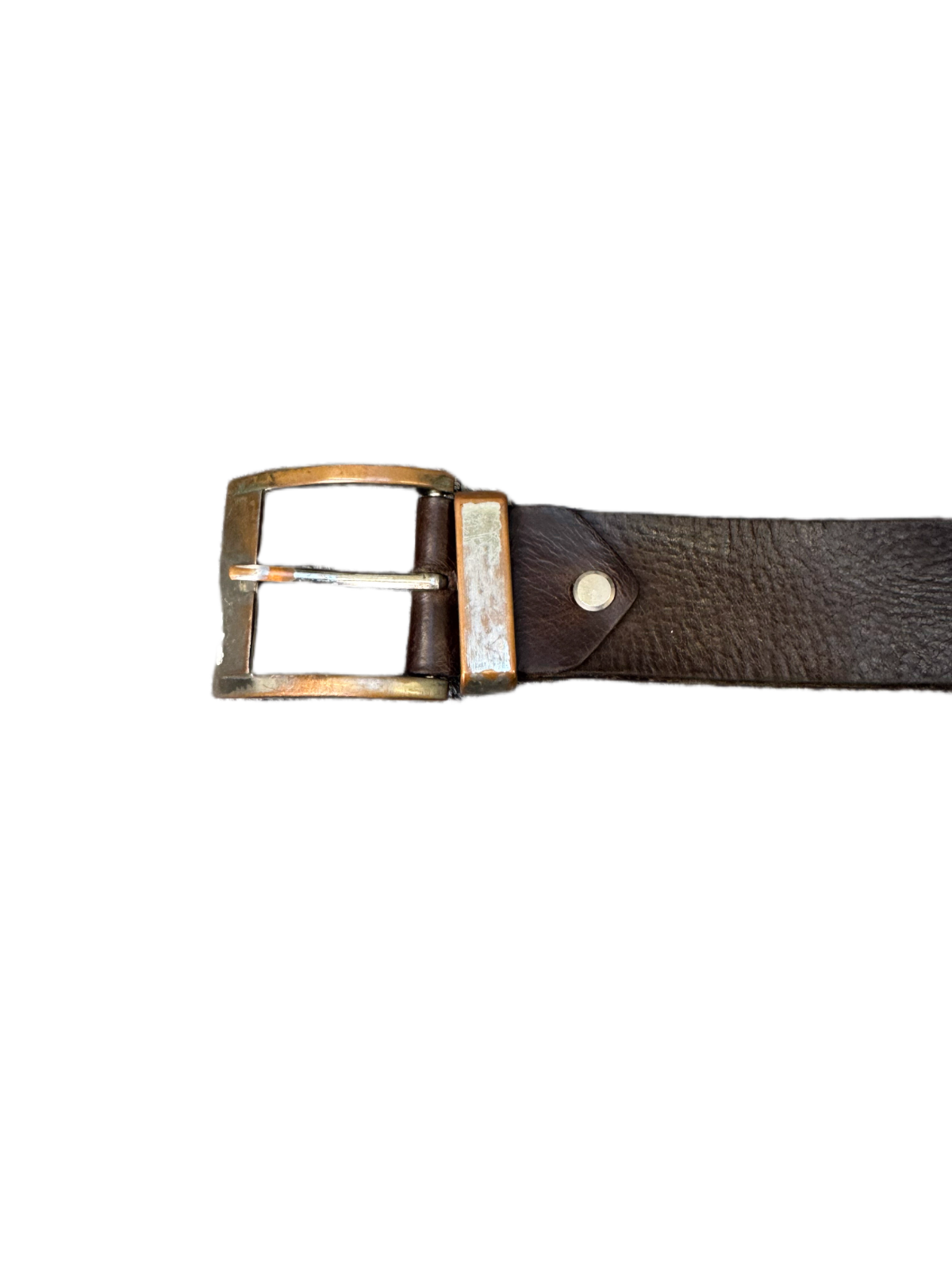 Tom Tailor Waist Belt Men Brown Leather Adjustable Silver Pin Buckle 41.5 Inches